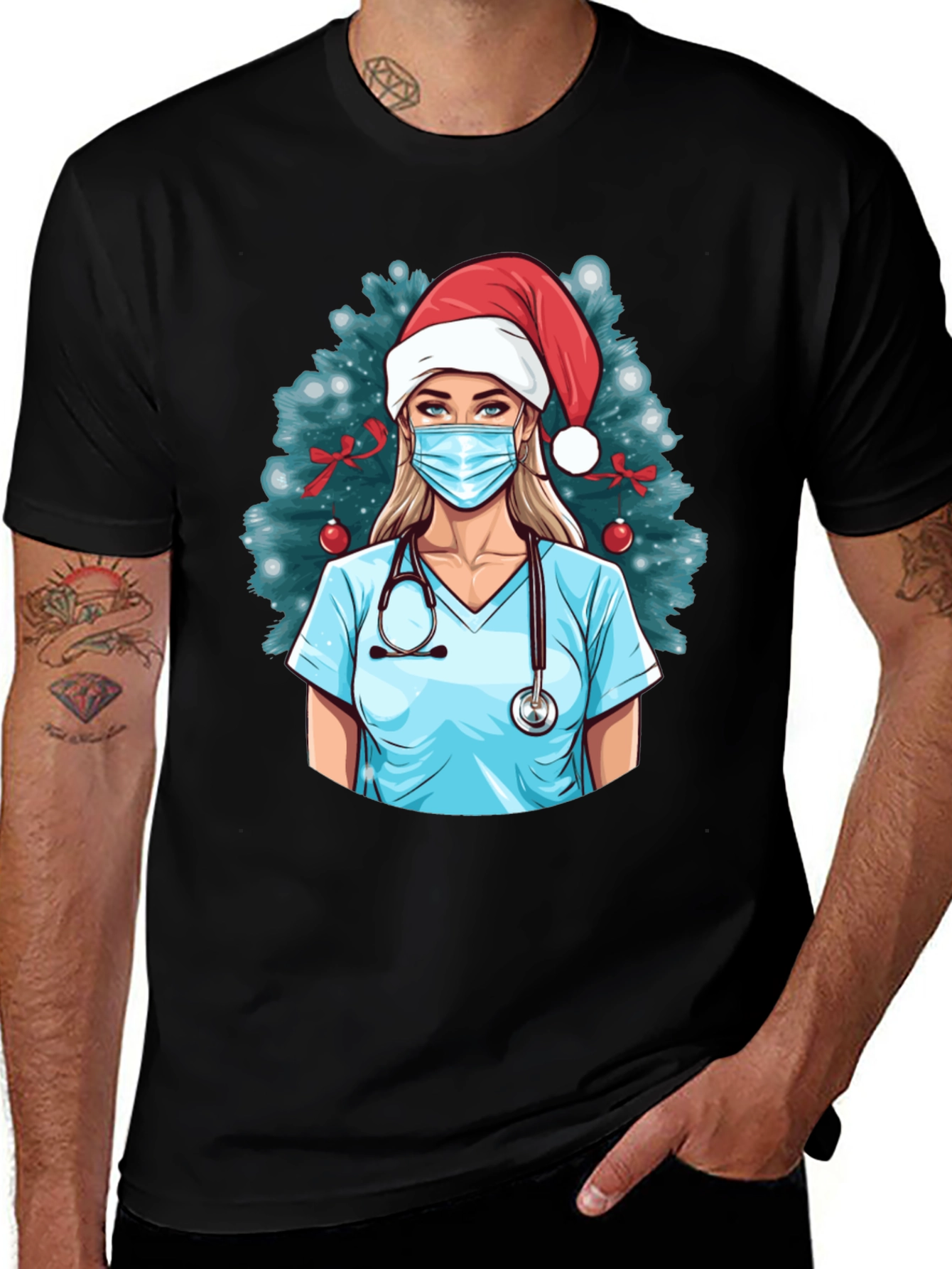Christmas Nurse Graphic T-Shirt