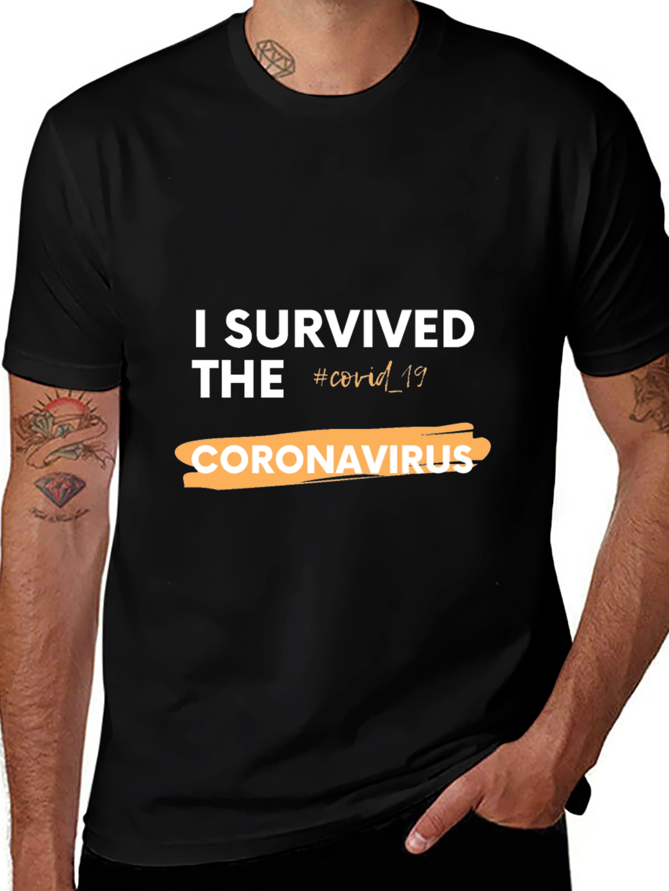 Variant 11 of I Survived COVID-19 Black T-Shirt