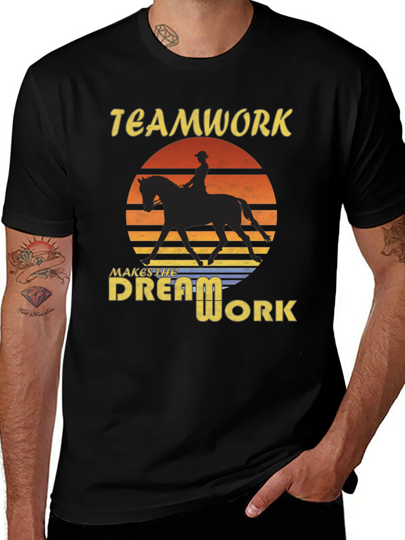 Black Teamwork Makes The Dream Work Black T-Shirt main image