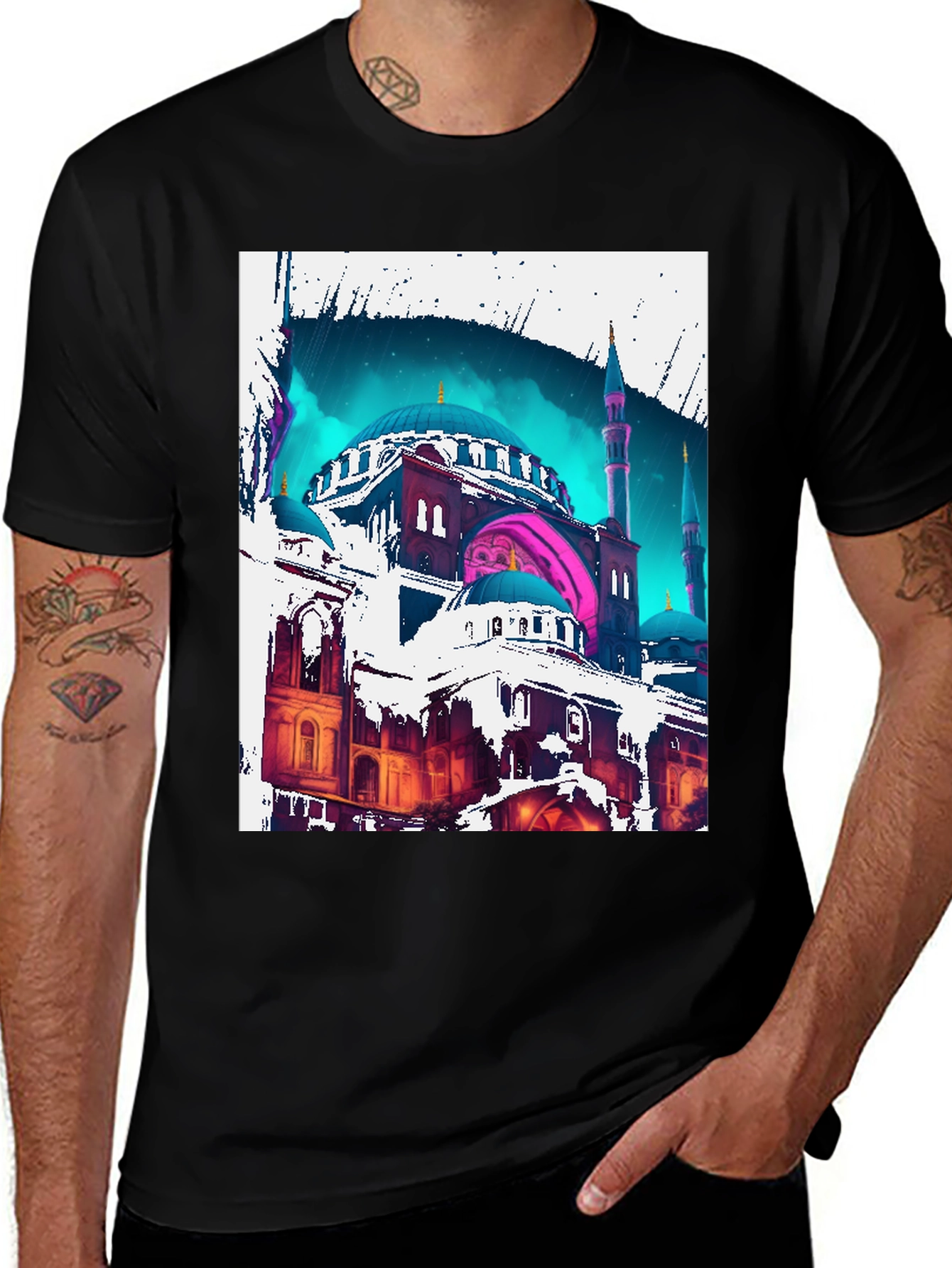 Black Mosque Graphic Tee - Urban Style T-Shirt main image