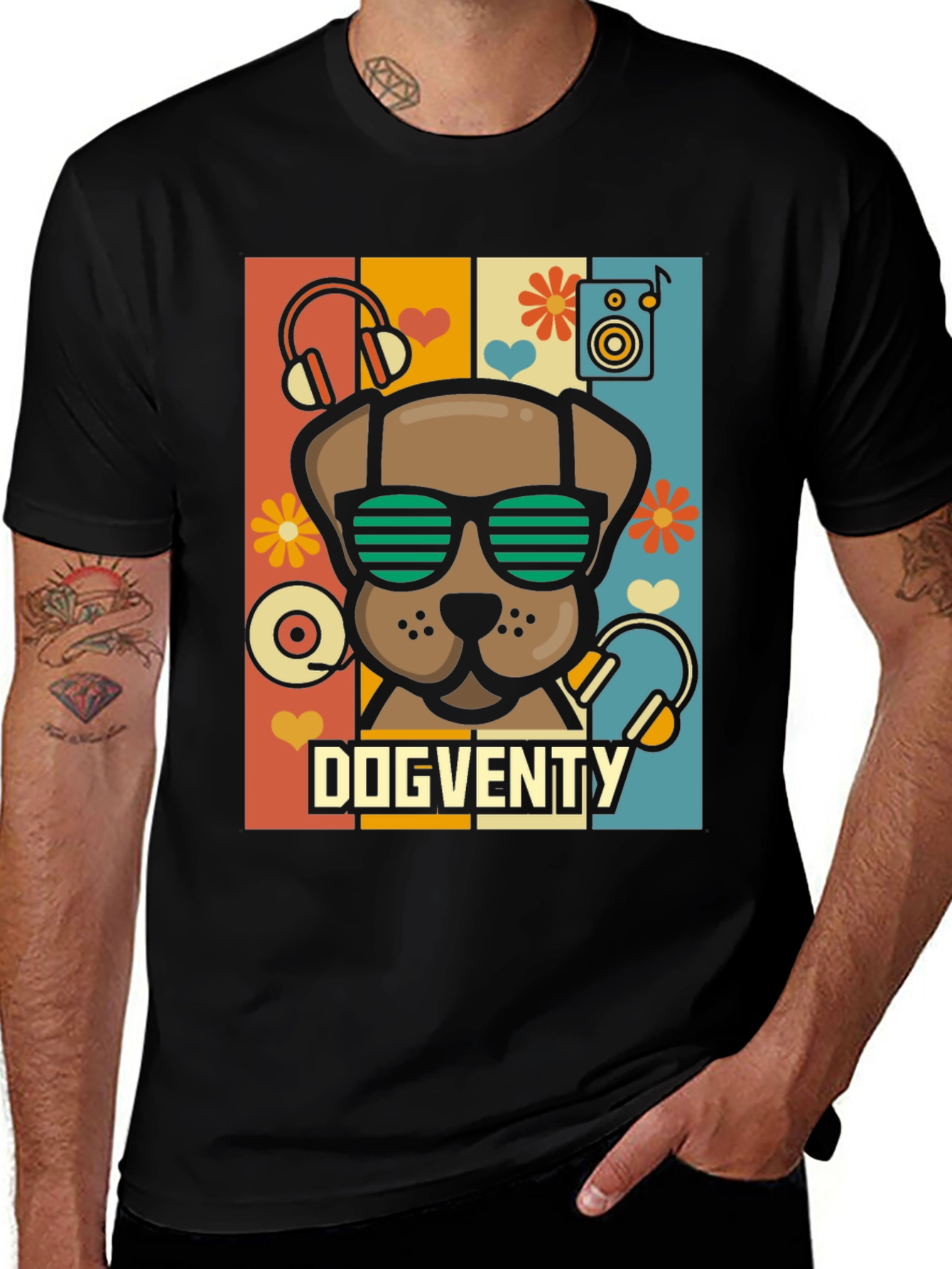 Variant 24 of Dogventy Graphic Tee - Retro Pup Style