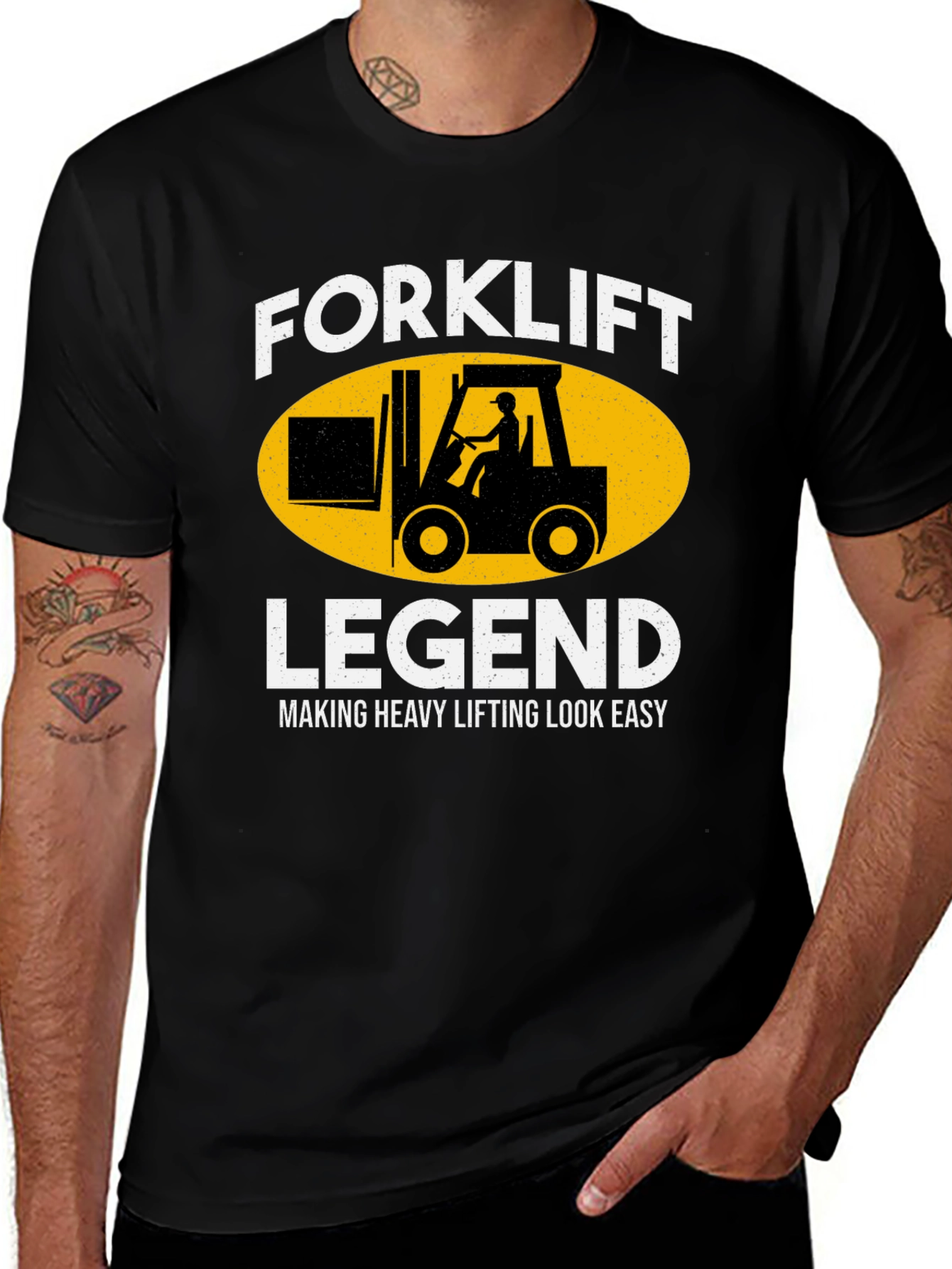 Variant 21 of Forklift Legend T-Shirt: Heavy Lifting Made Easy!