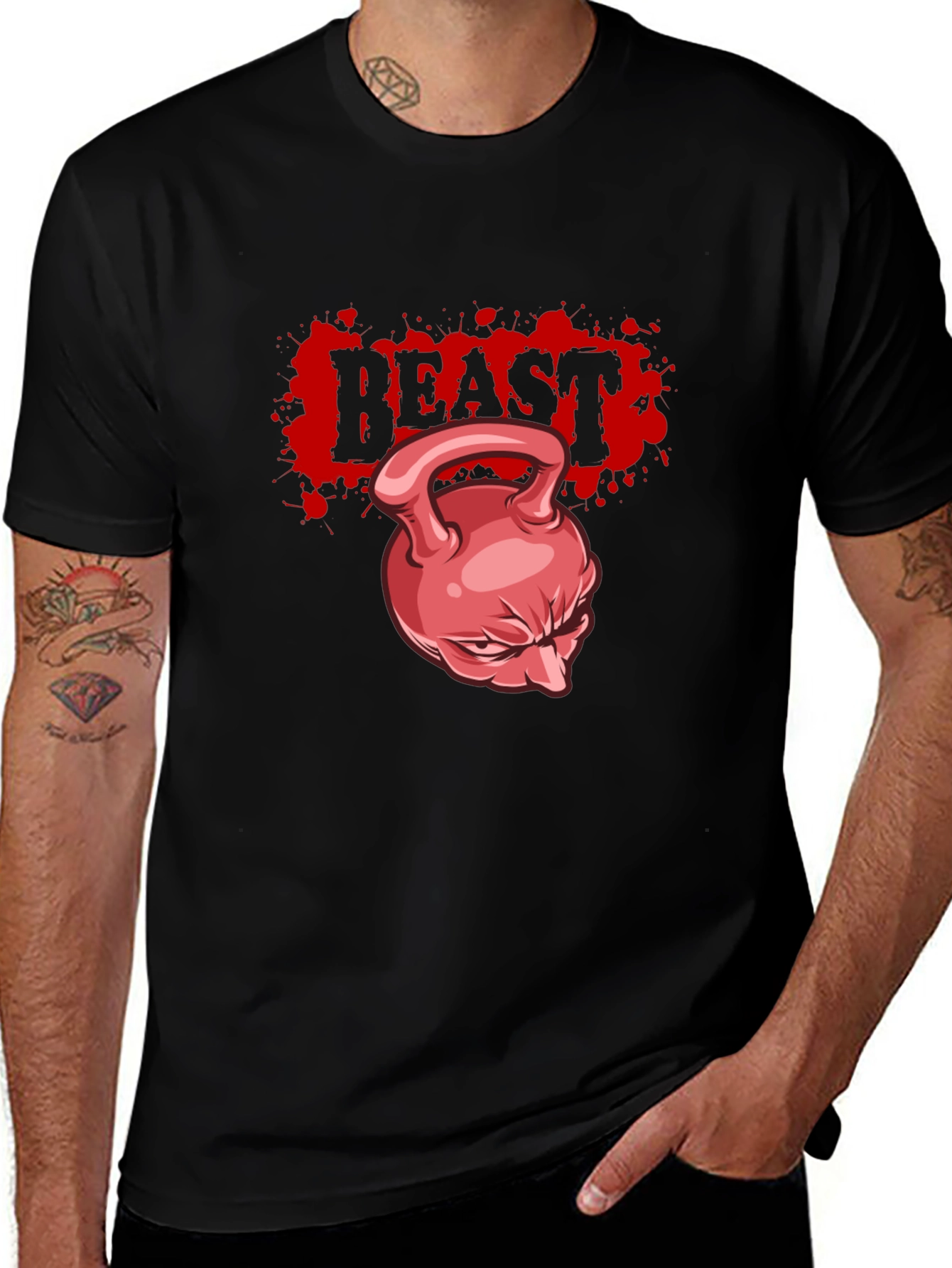 Beast Kettlebell Graphic T-Shirt - Fitness Motivation