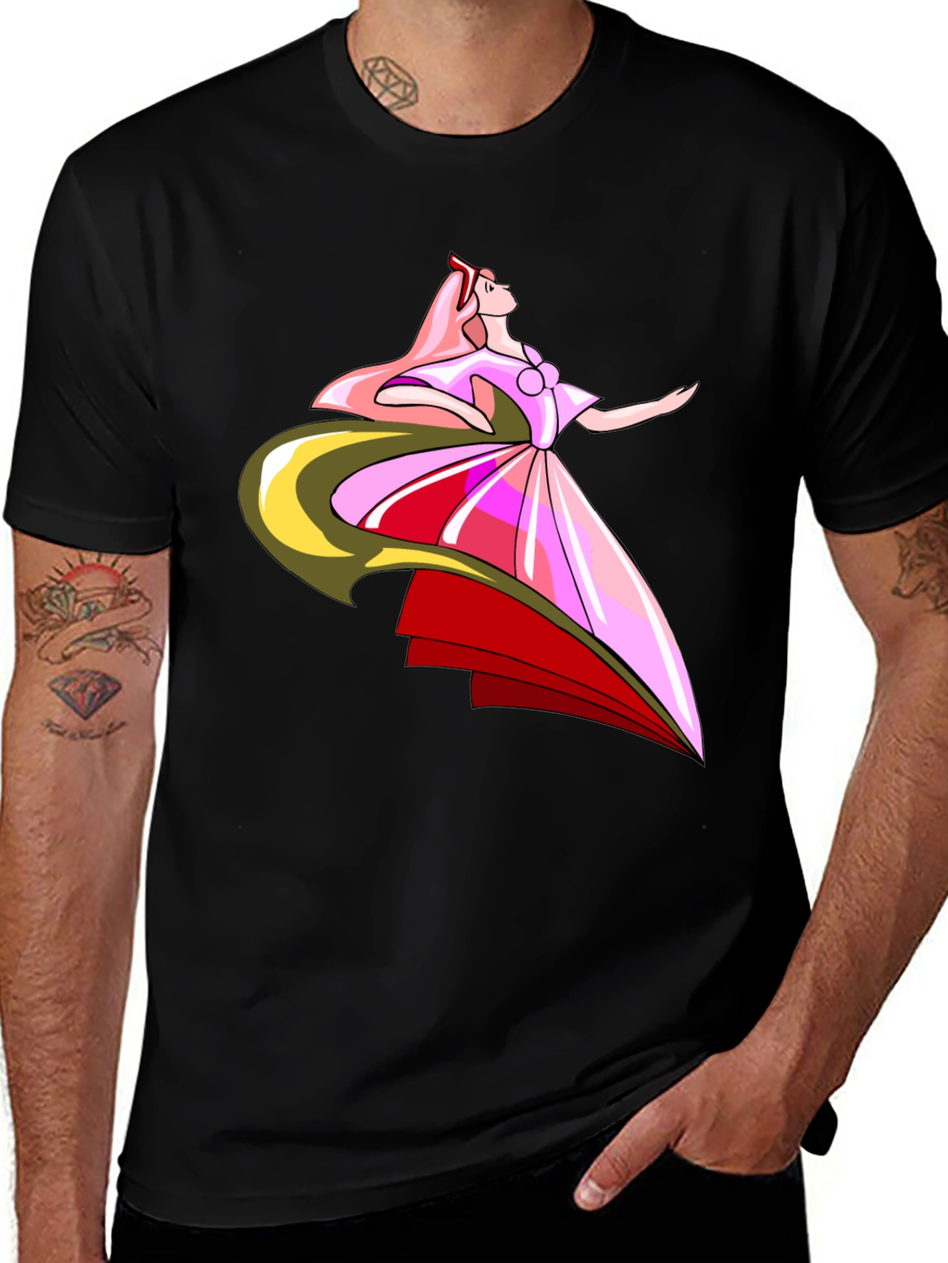 Variant 21 of Elegant Princess Graphic Black T-Shirt