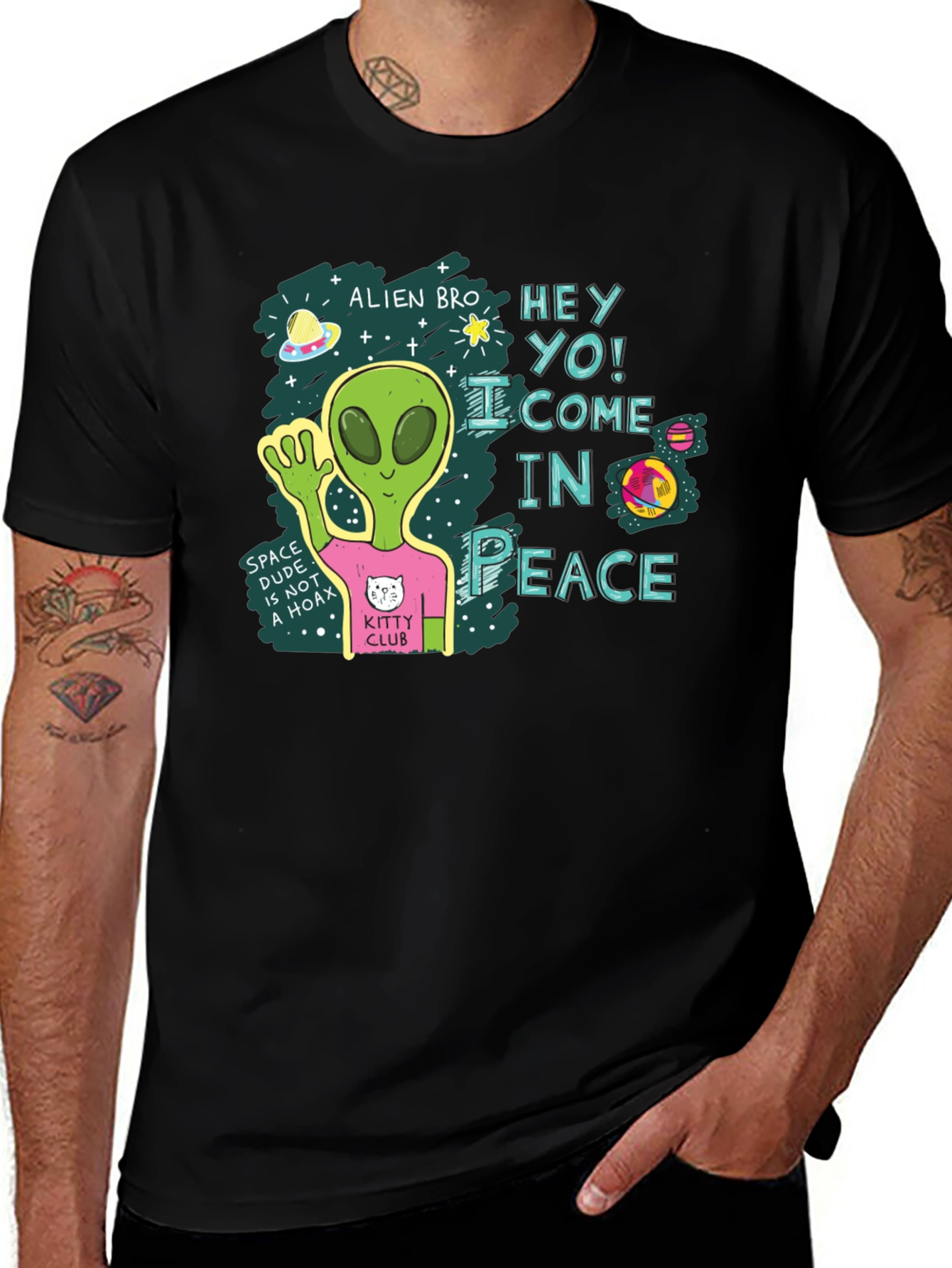 Variant 12 of Alien Bro Come in Peace Graphic T-Shirt