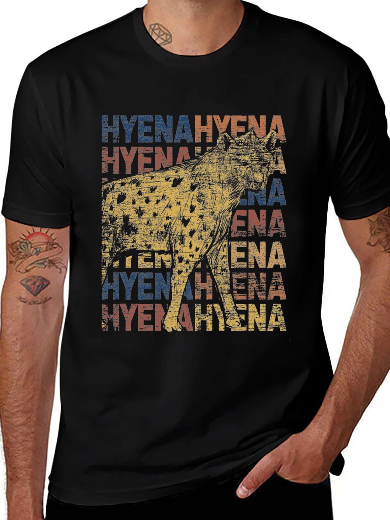 Variant 7 of Hyena Graphic Print Tee - Vintage Style T-Shirt