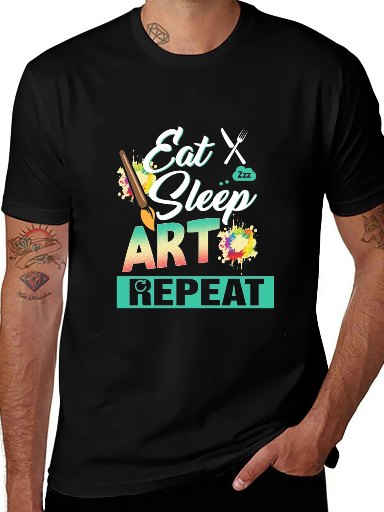 Variant 22 of Eat Sleep Art Repeat Graphic T-Shirt