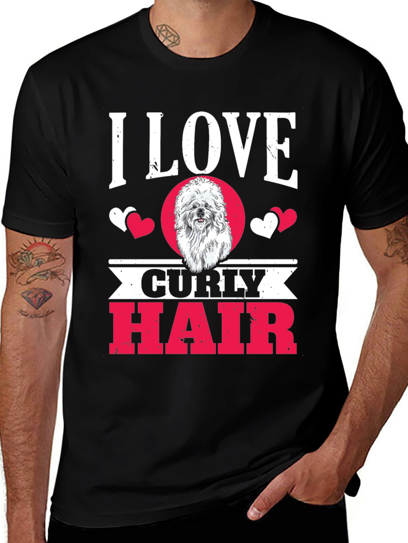Variant 7 of I Love Curly Hair Dog T-Shirt
