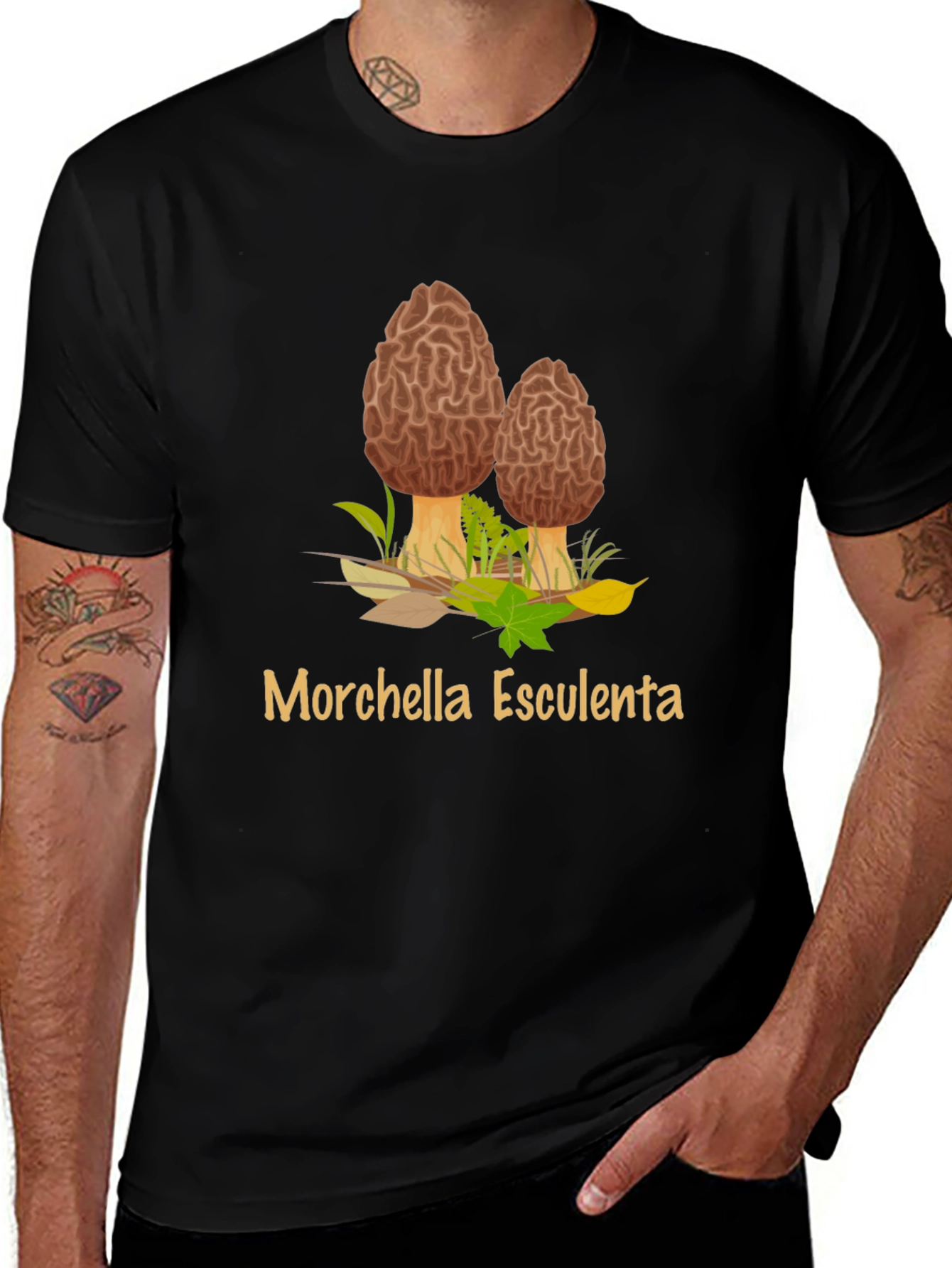 Variant 11 of Morel Mushroom T-Shirt - Edible Fungus Graphic Tee