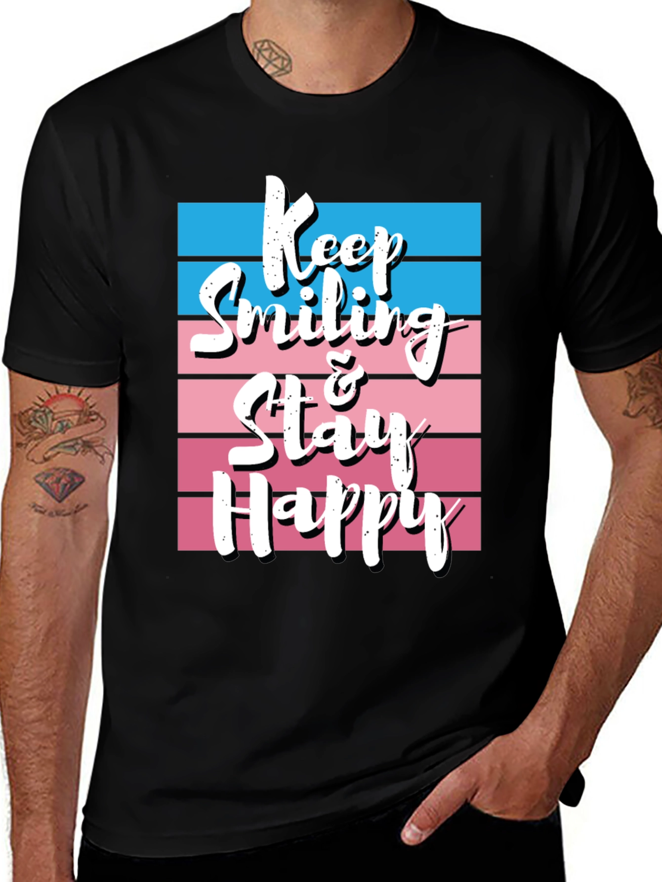 Black Keep Smiling T-Shirt main image