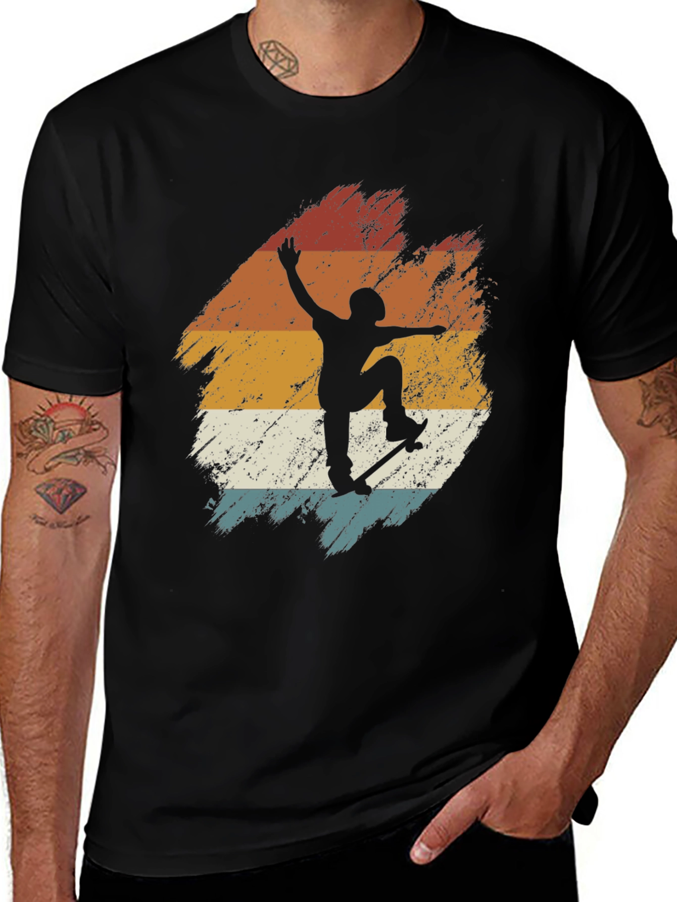 Variant 29 of Retro Skateboarder Graphic T-Shirt - Cool Vintage Style