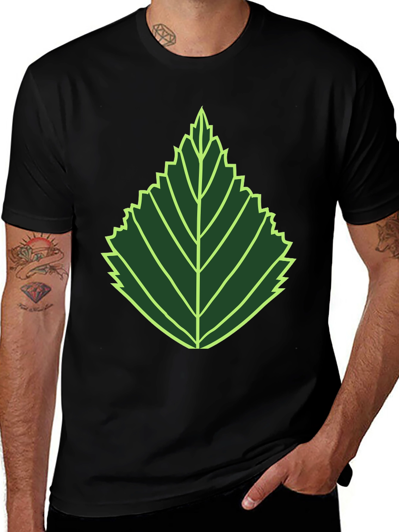 Variant 17 of Leaf Graphic Tee - Nature Inspired Style