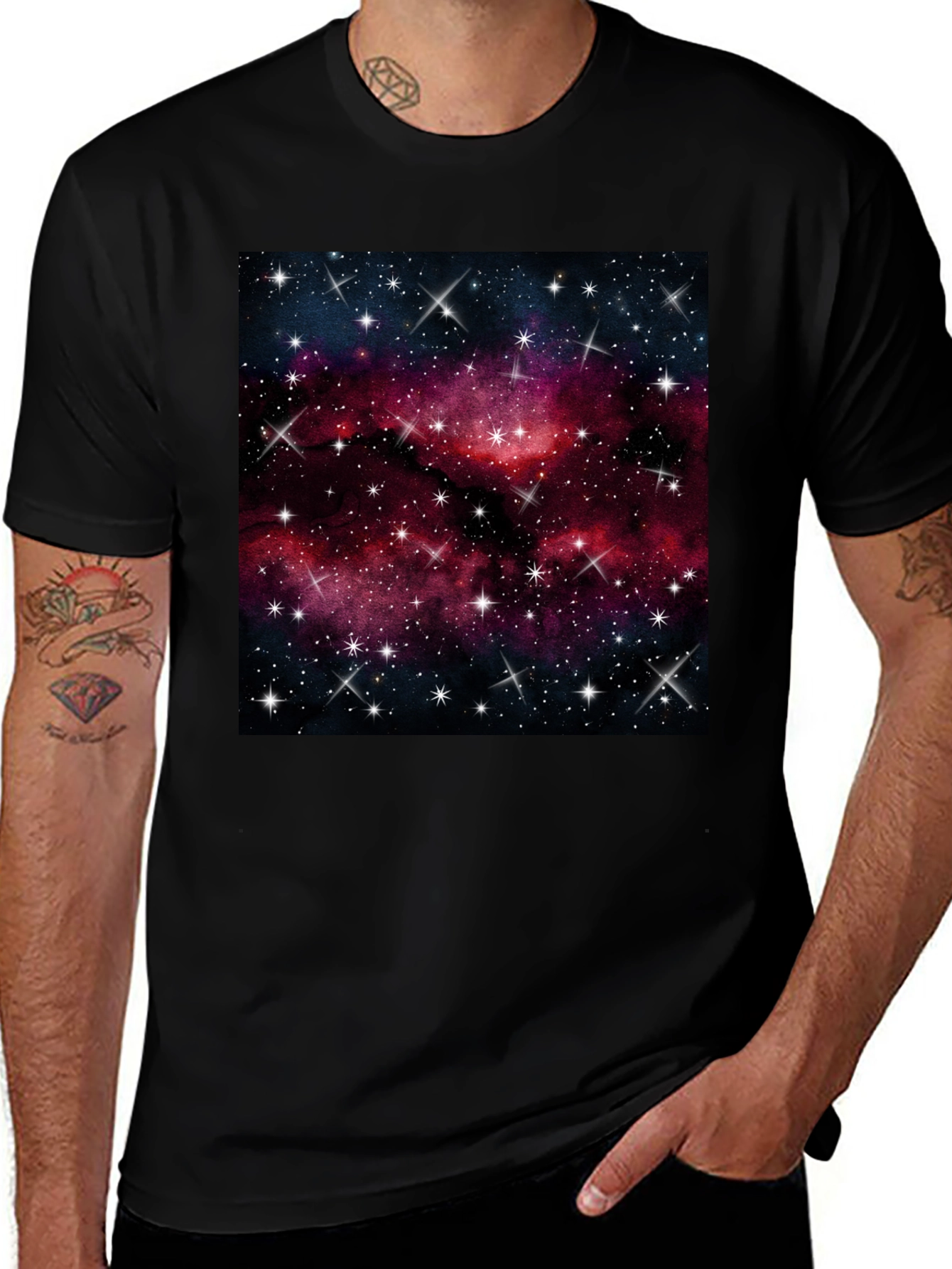 Galaxy Starry Sky Black T-Shirt