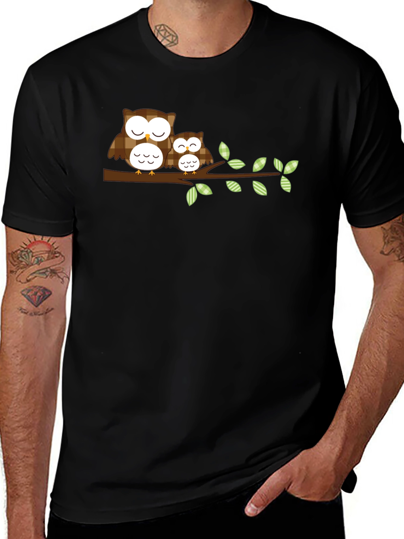 Variant 16 of Owl Family Graphic Tee - Nature Lover Shirt