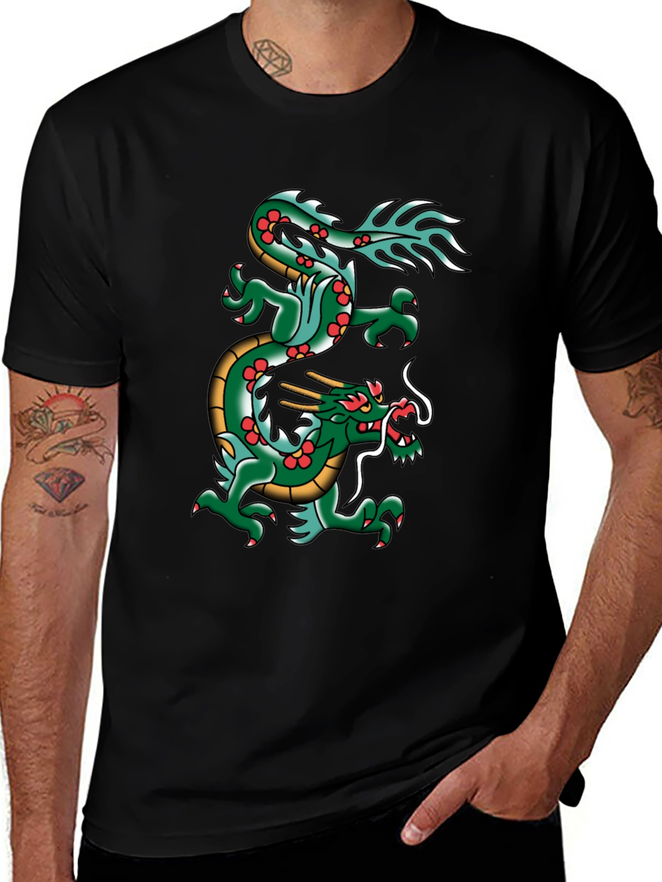 Variant 14 of Dragon Graphic Black T-Shirt