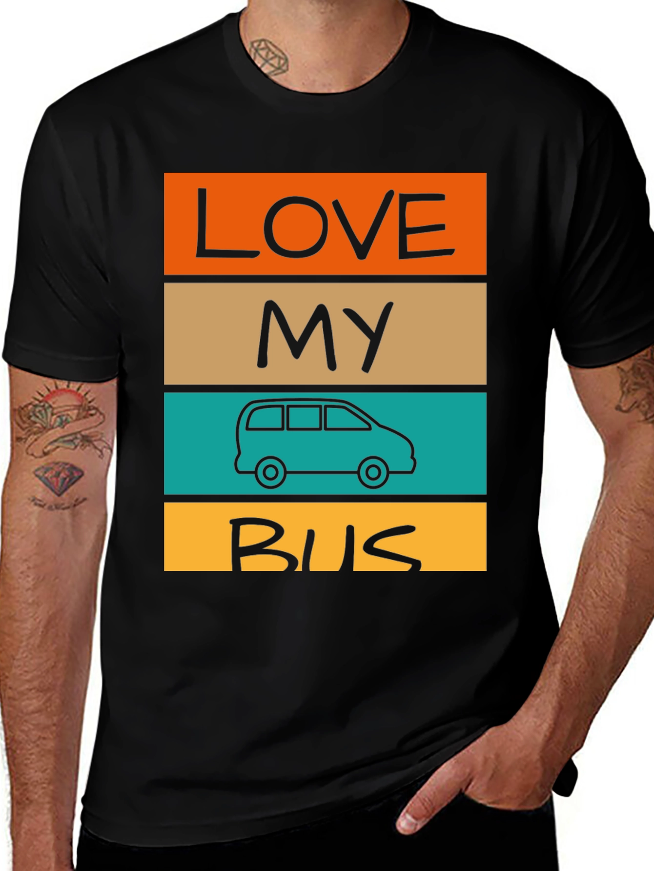 Variant 20 of Love My Bus T-Shirt - Retro Style Graphic Tee