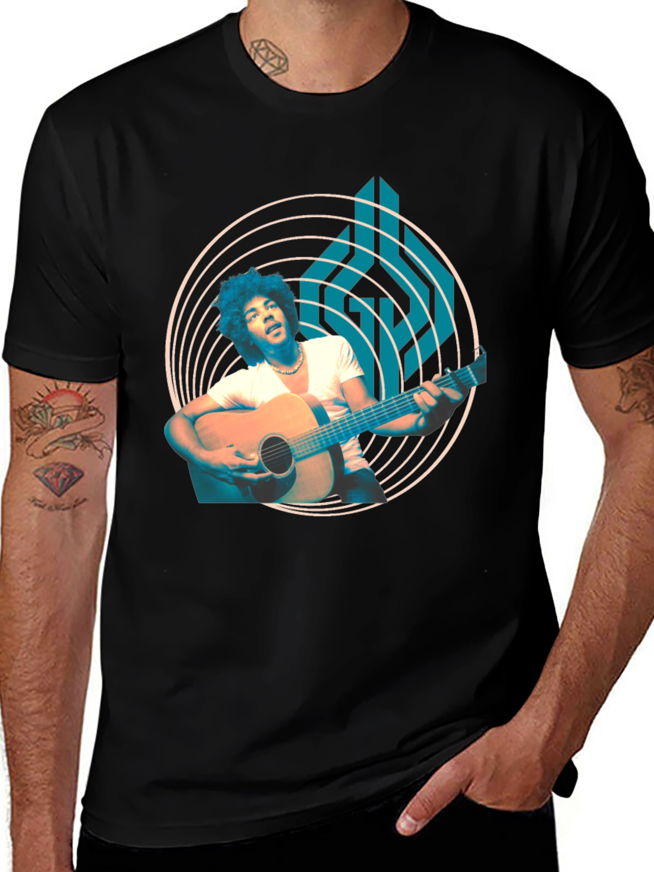 Variant 27 of Retro Guitarist Graphic Tee