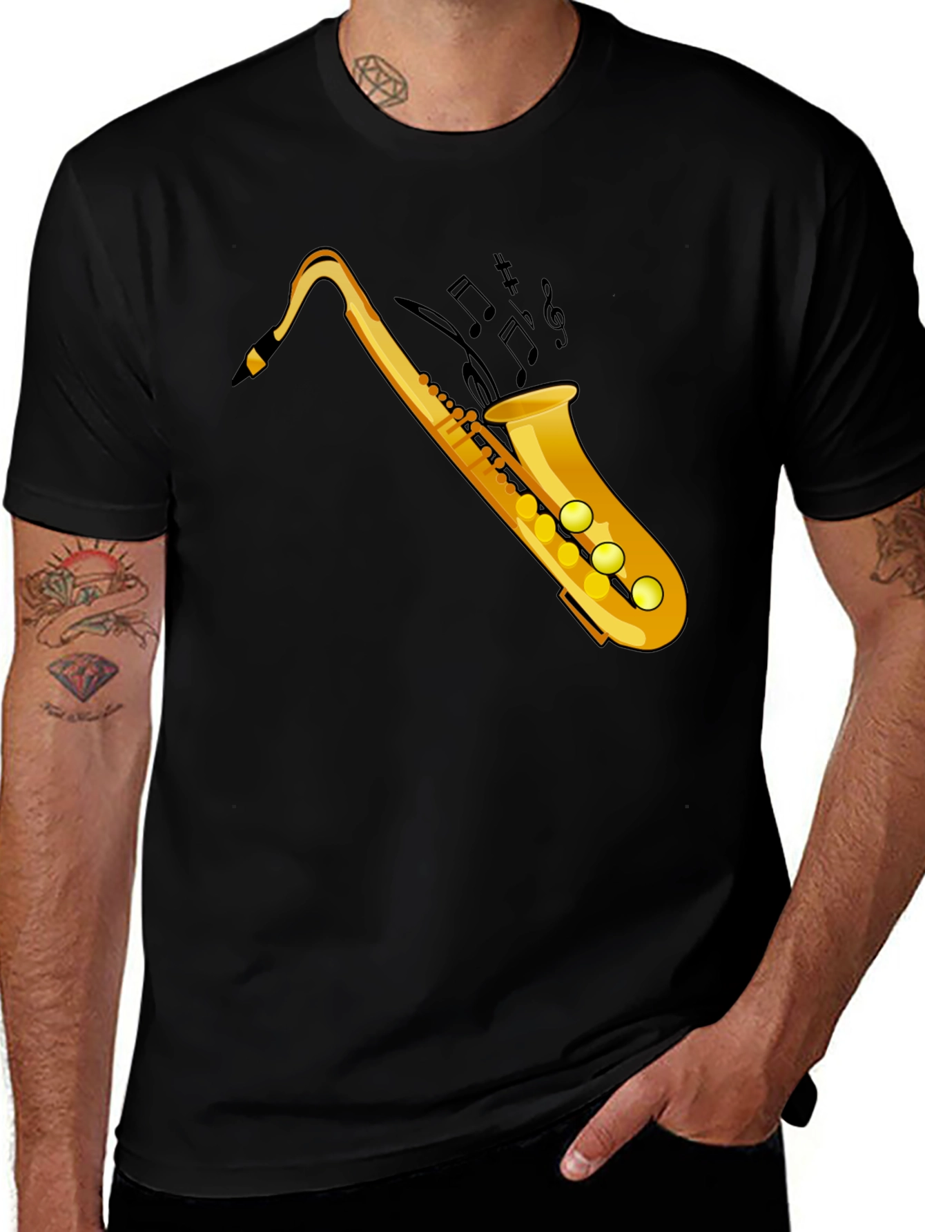 Variant 22 of Saxophone Graphic T-Shirt - Musical Instrument Tee
