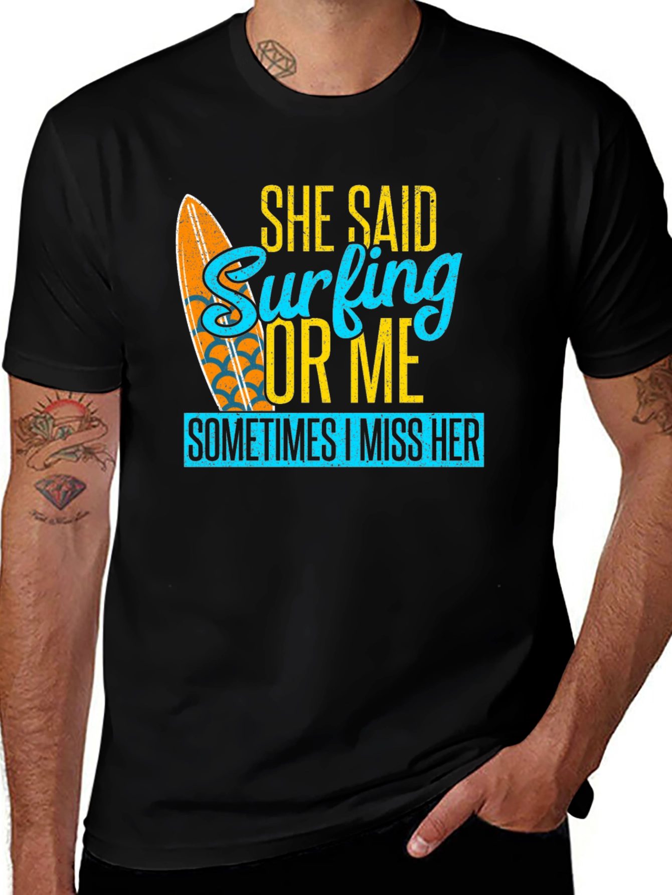 Variant 27 of Surfing Or Me T-Shirt - Funny Beach Tee