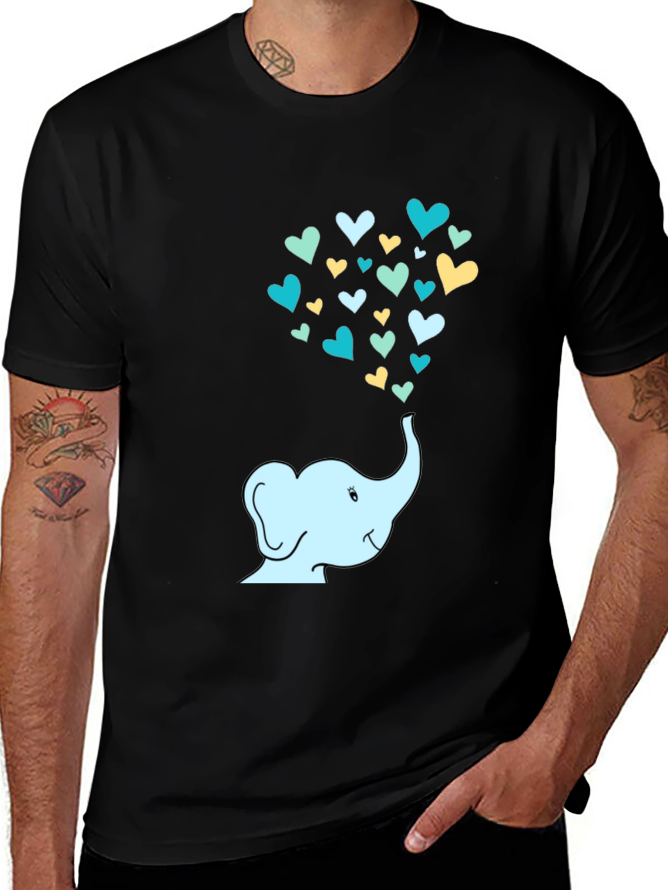 Variant 11 of Elephant Heart T-Shirt - Black