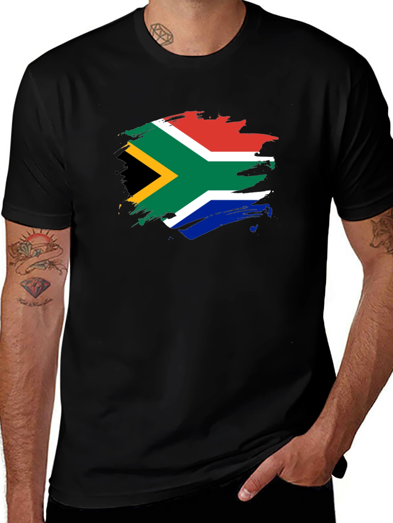 Variant 8 of South Africa Flag T-Shirt - Mens