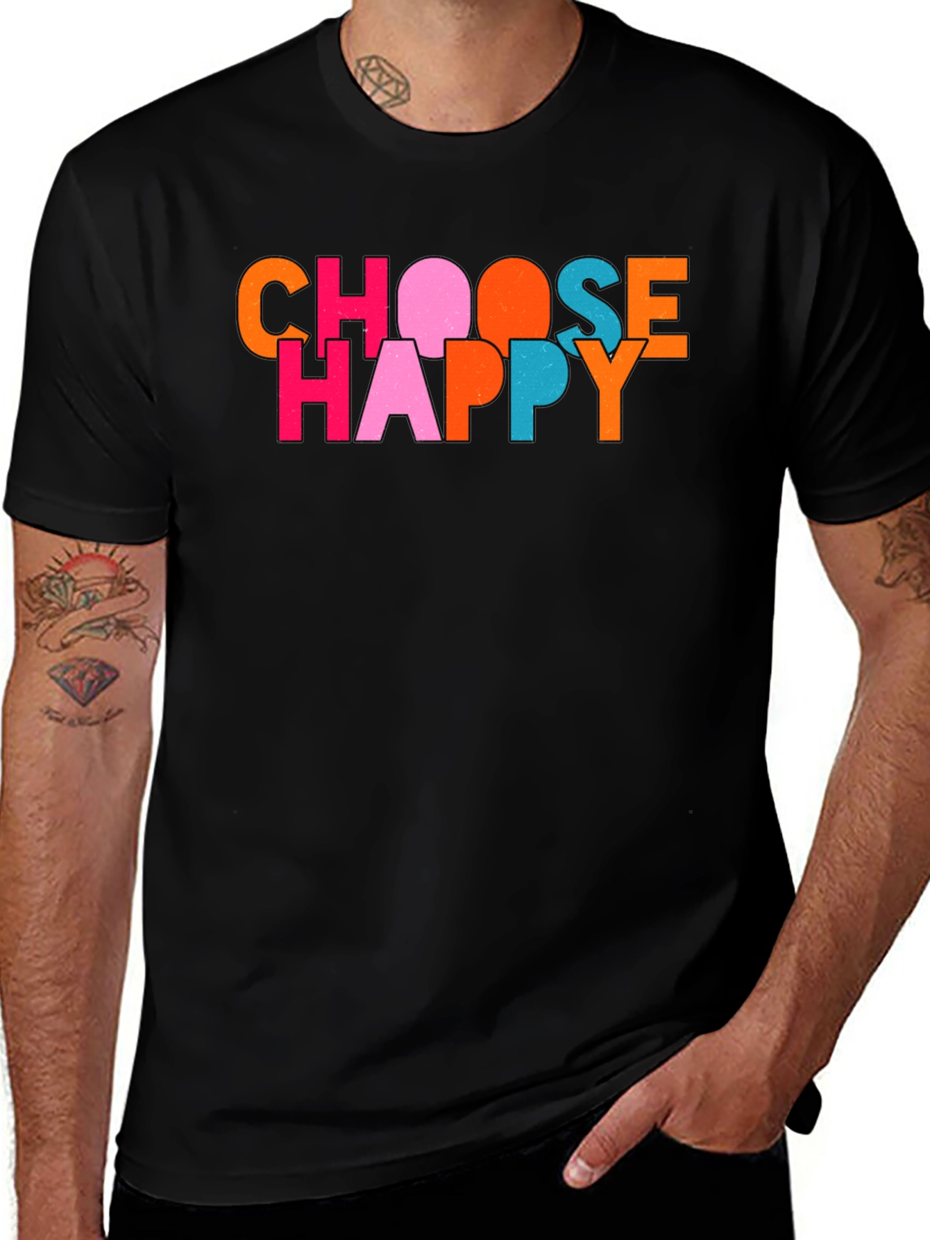Variant 19 of Choose Happy Graphic Tee - Bright & Bold!