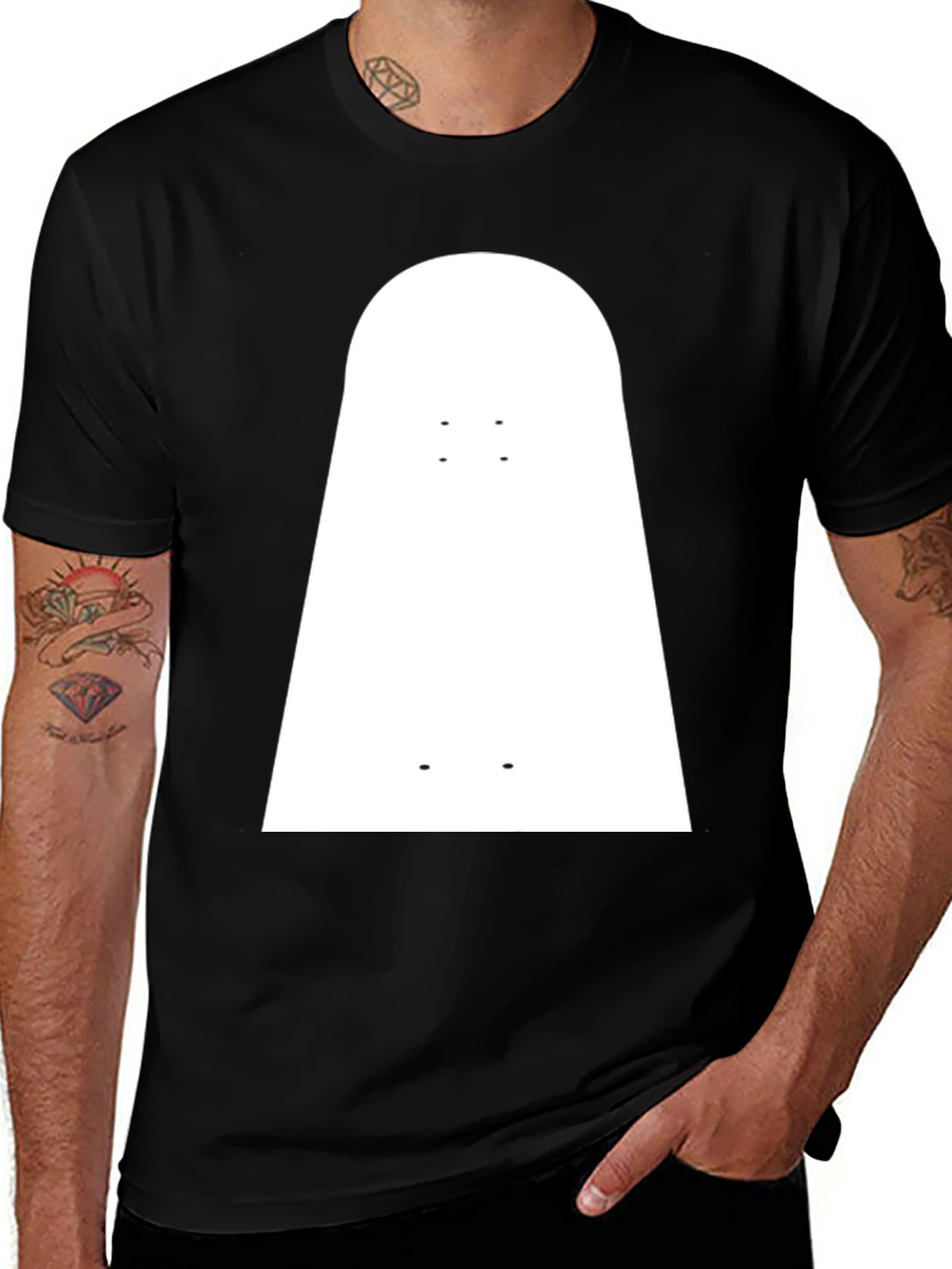 Variant 15 of Skateboard Graphic Tee - Black Cotton Casual Shirt