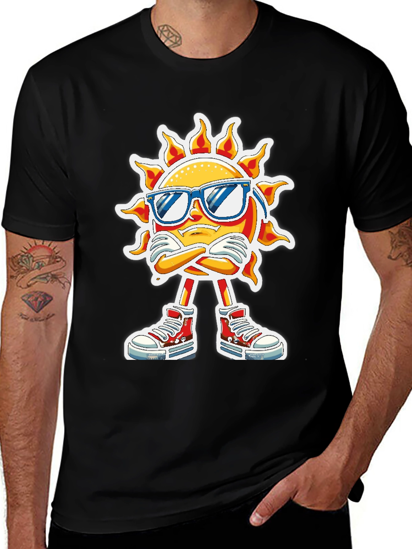 Variant 24 of Cool Sun Graphic Tee - Black Cotton T-Shirt