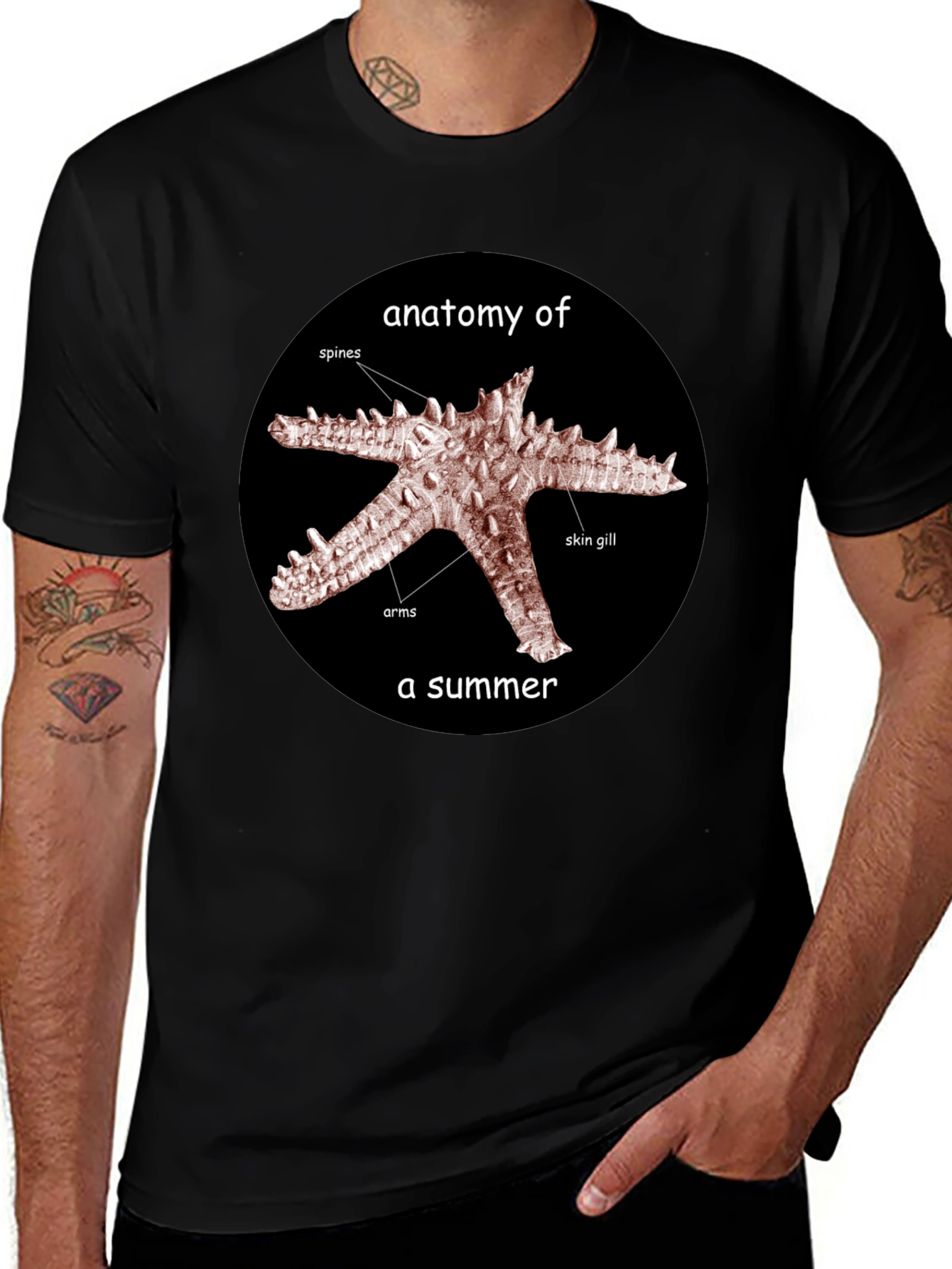 Anatomy of a Summer Starfish Graphic T-Shirt