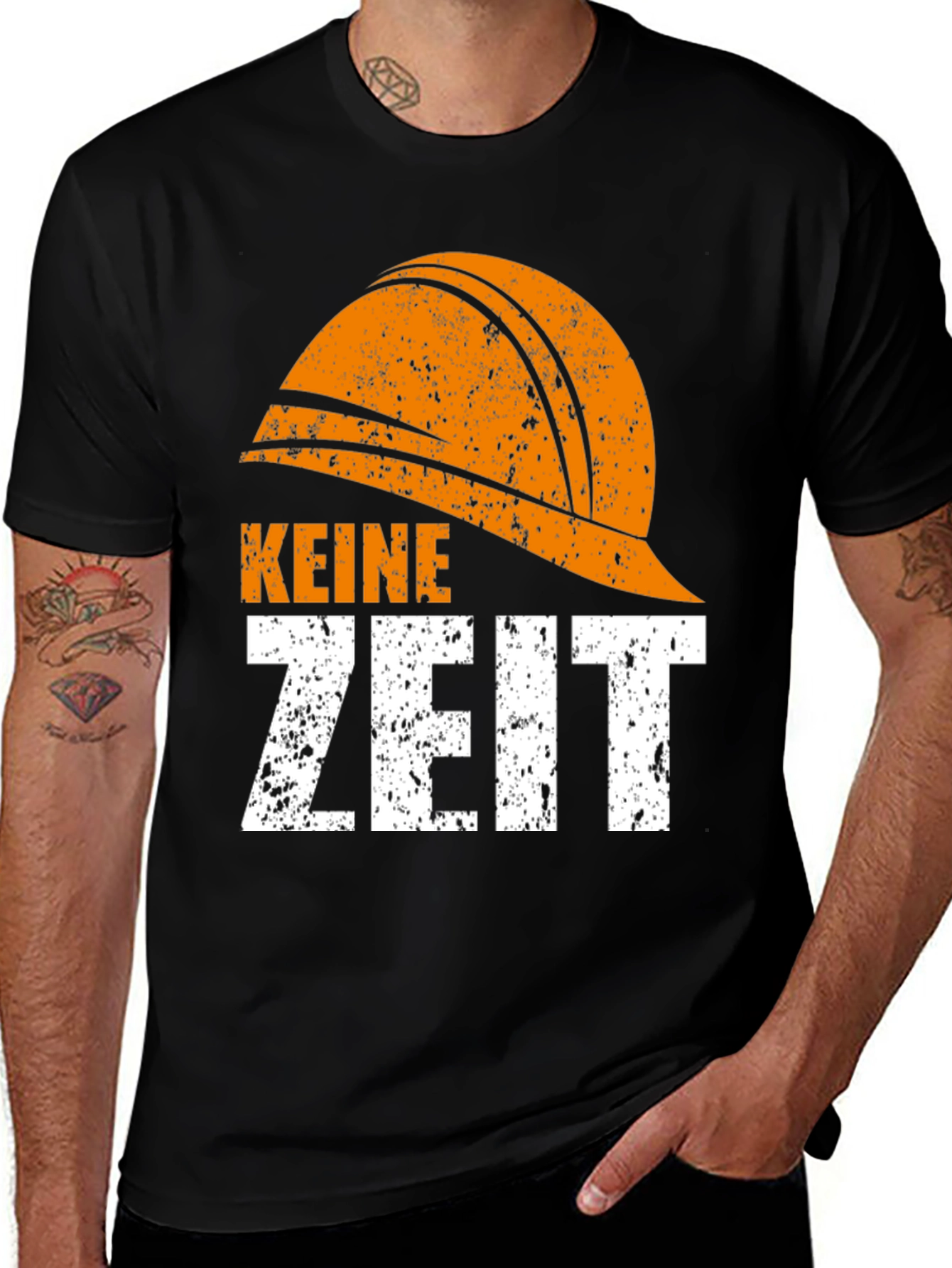 Keine Zeit T-Shirt - Funny No Time Hard Hat Graphic Tee