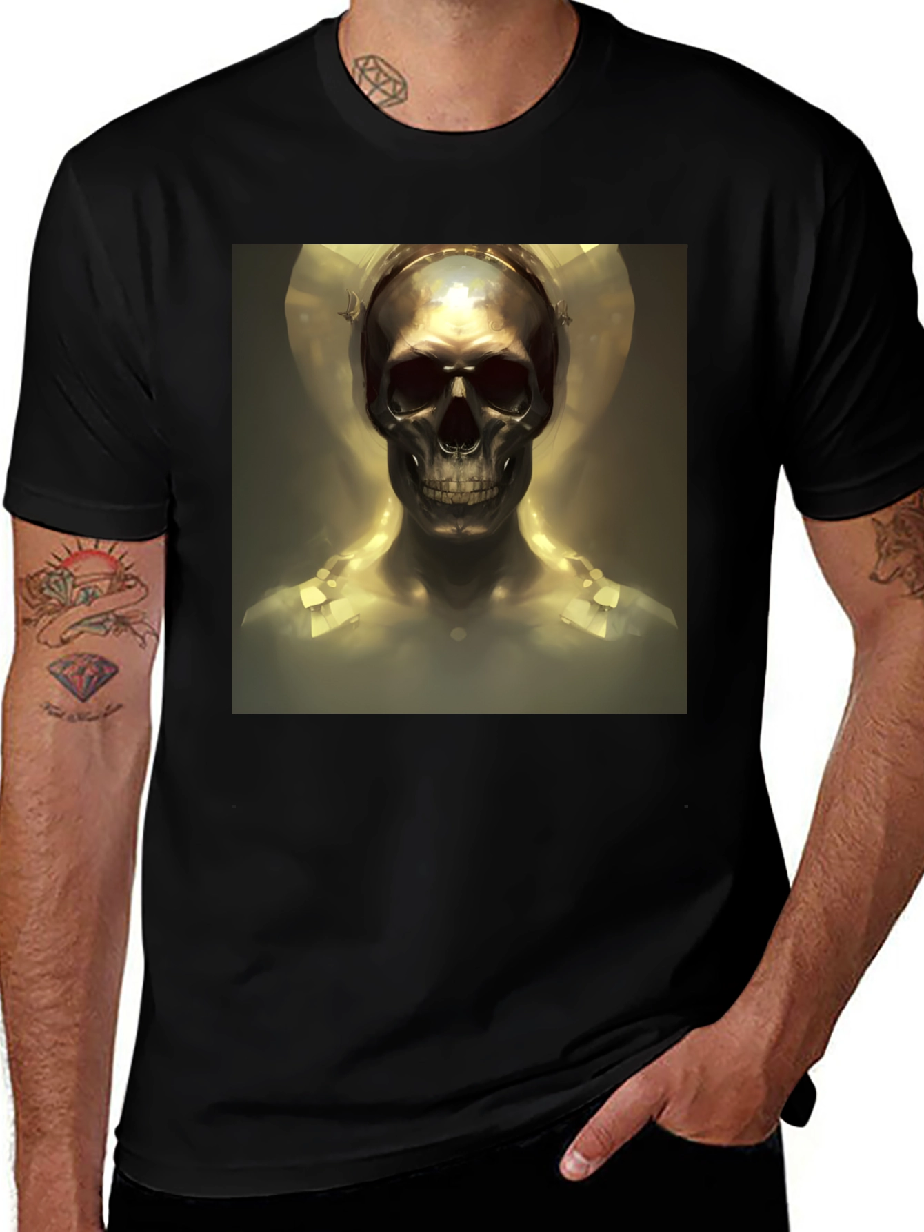 Variant 19 of Skull Graphic Print T-Shirt - Black