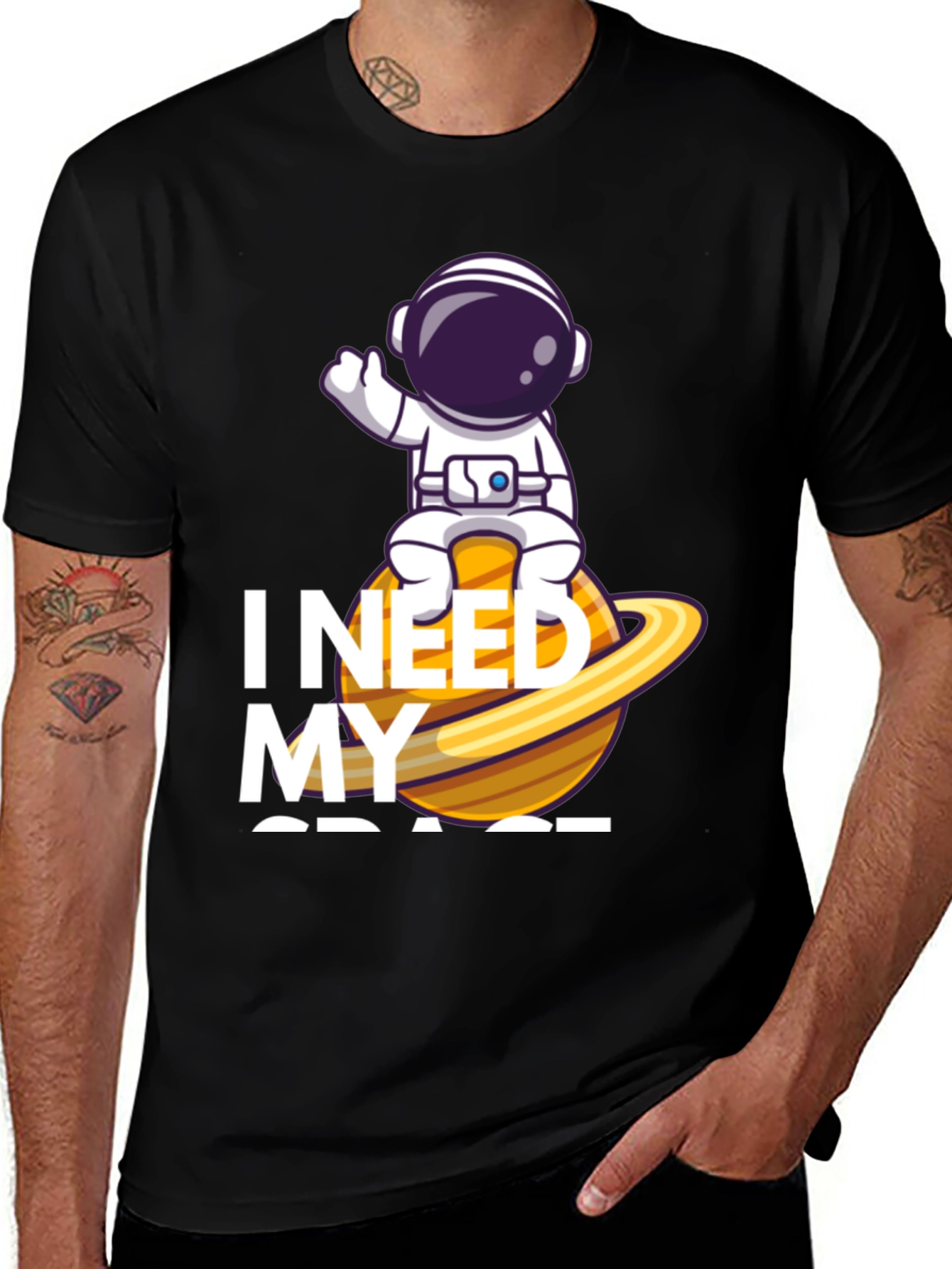 Variant 17 of I Need My Space T-Shirt - Astronaut on Planet