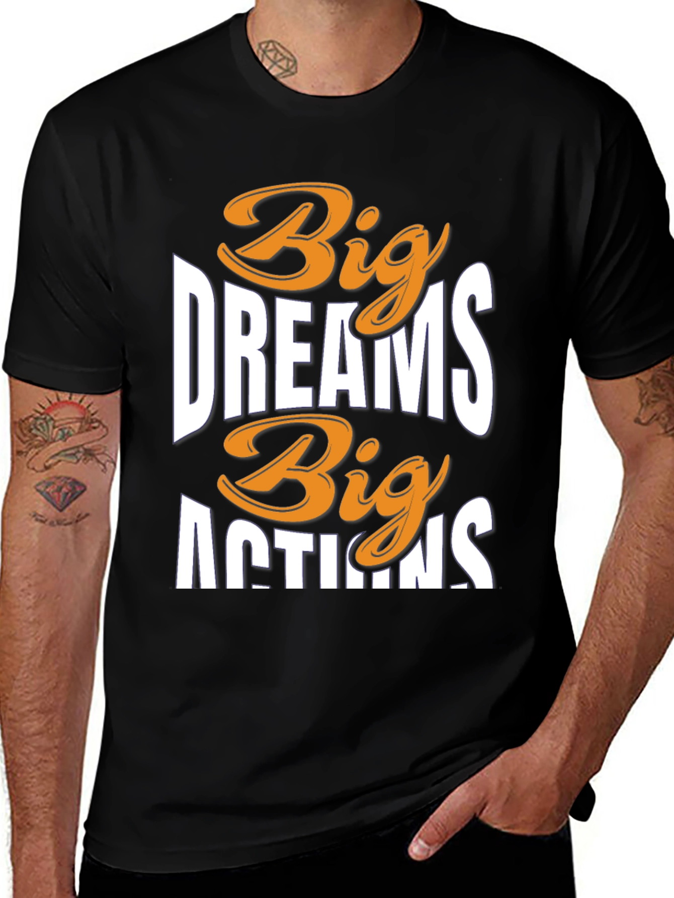Black Big Dreams Big Actions Graphic Tee main image