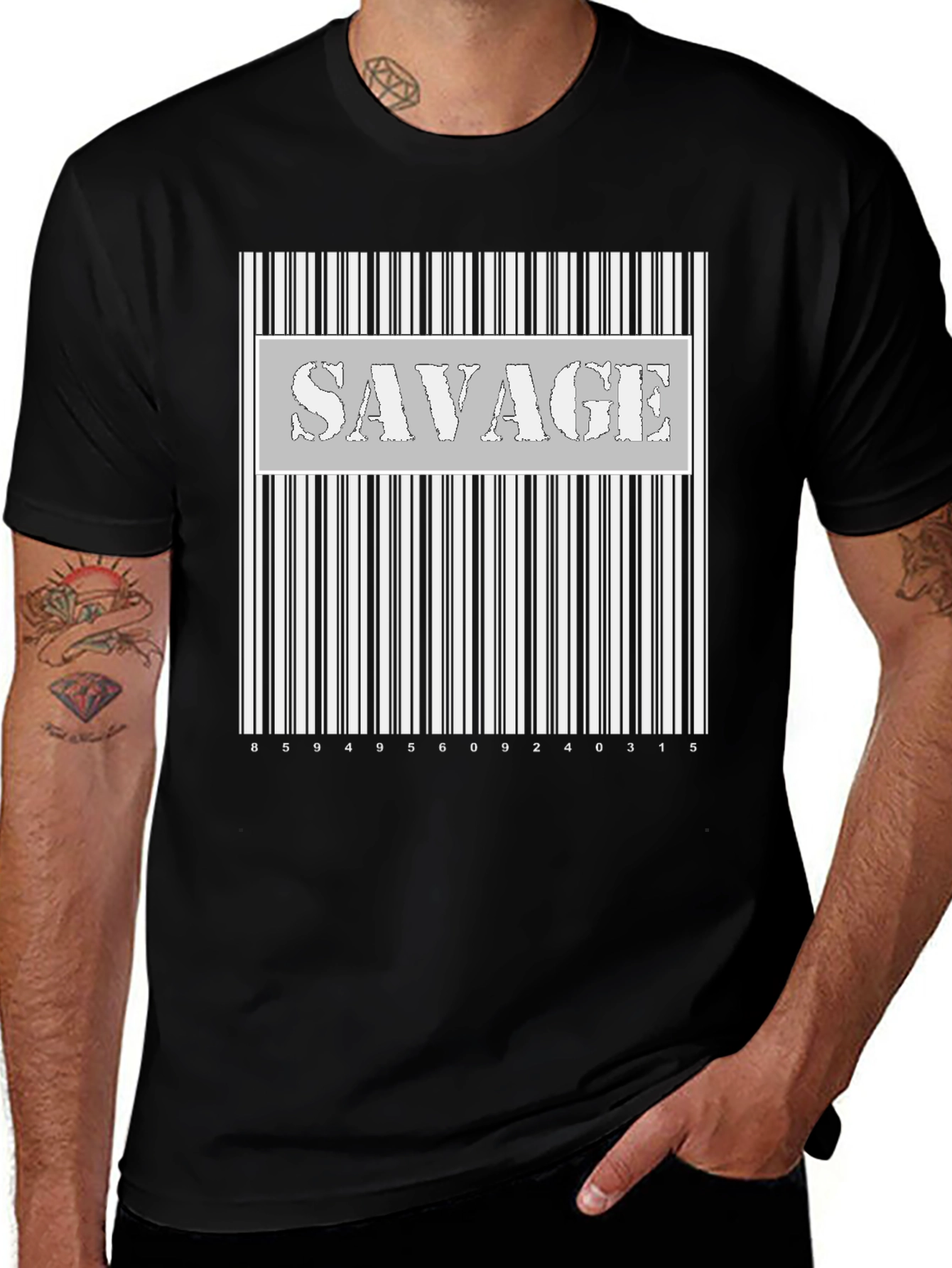 Variant 5 of Savage Barcode Graphic Tee