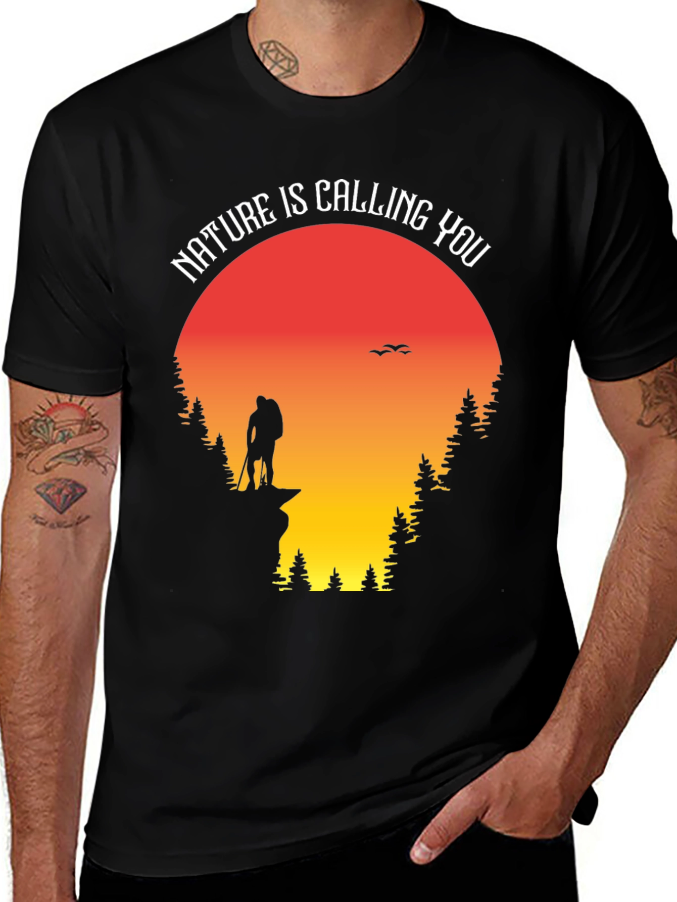 Variant 30 of Nature Is Calling You Hiker T-Shirt