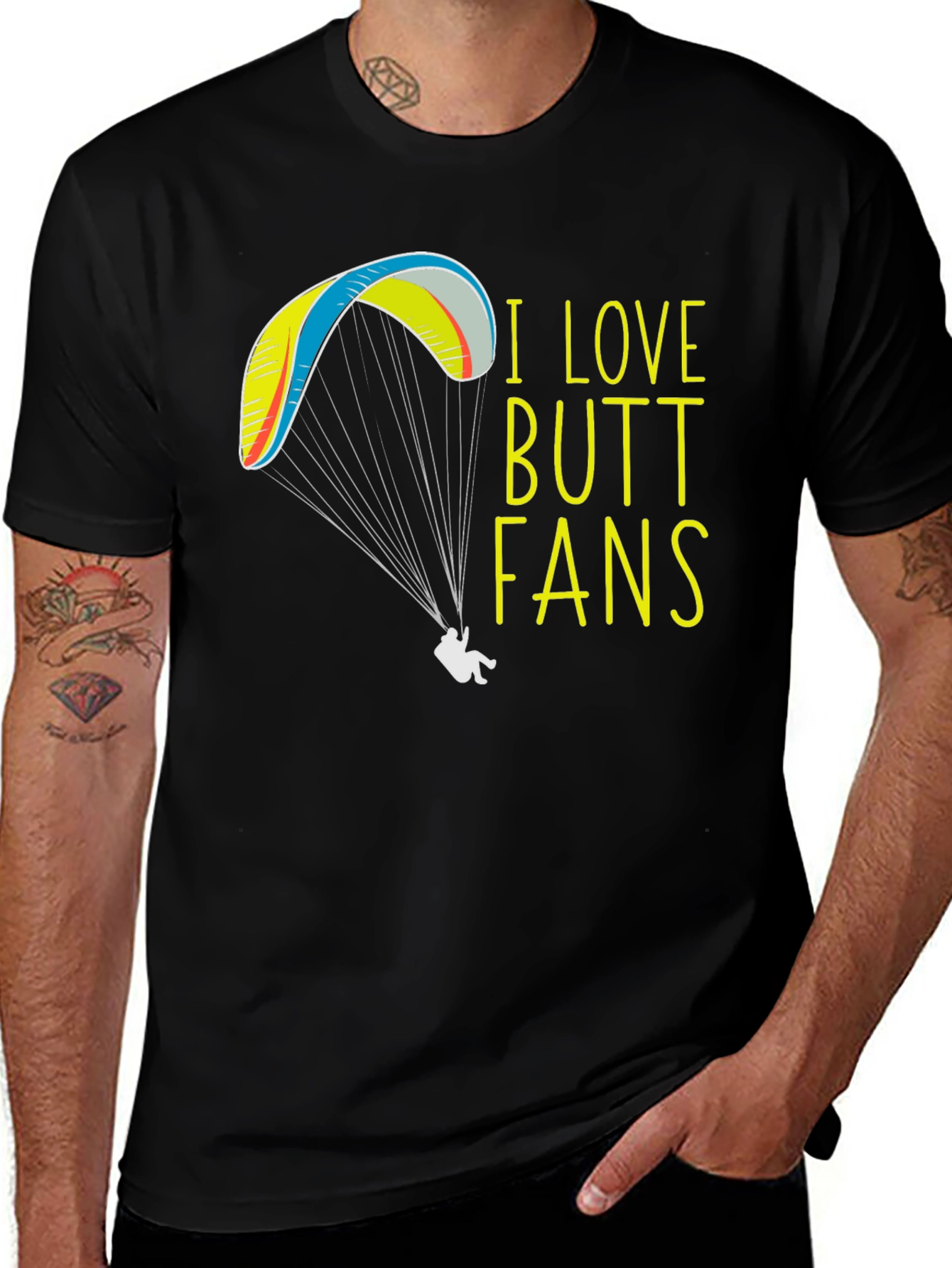 Variant 19 of I Love Butt Fans Paragliding T-Shirt