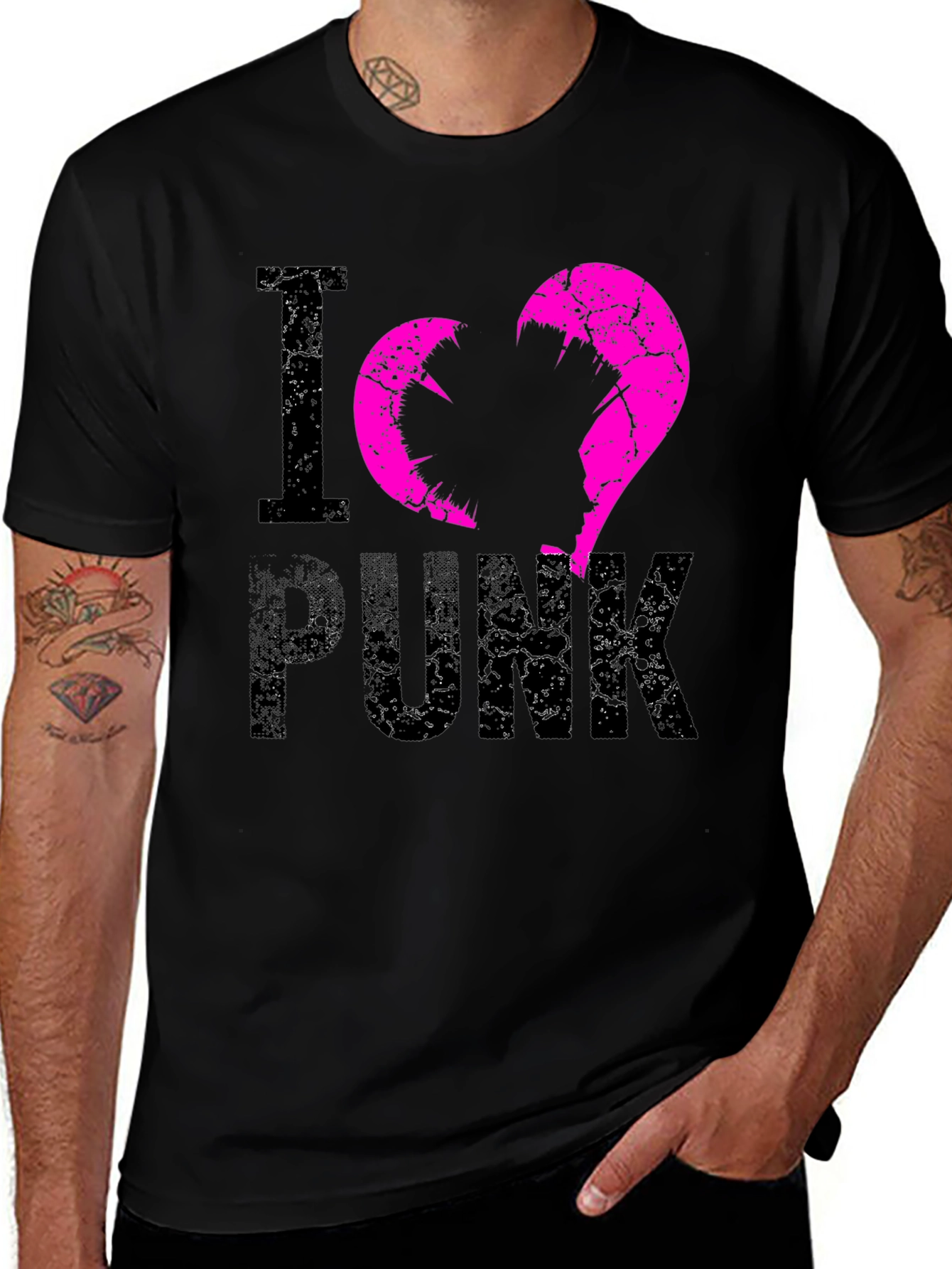 Variant 7 of I Love Punk Graphic Tee - Edgy Streetwear