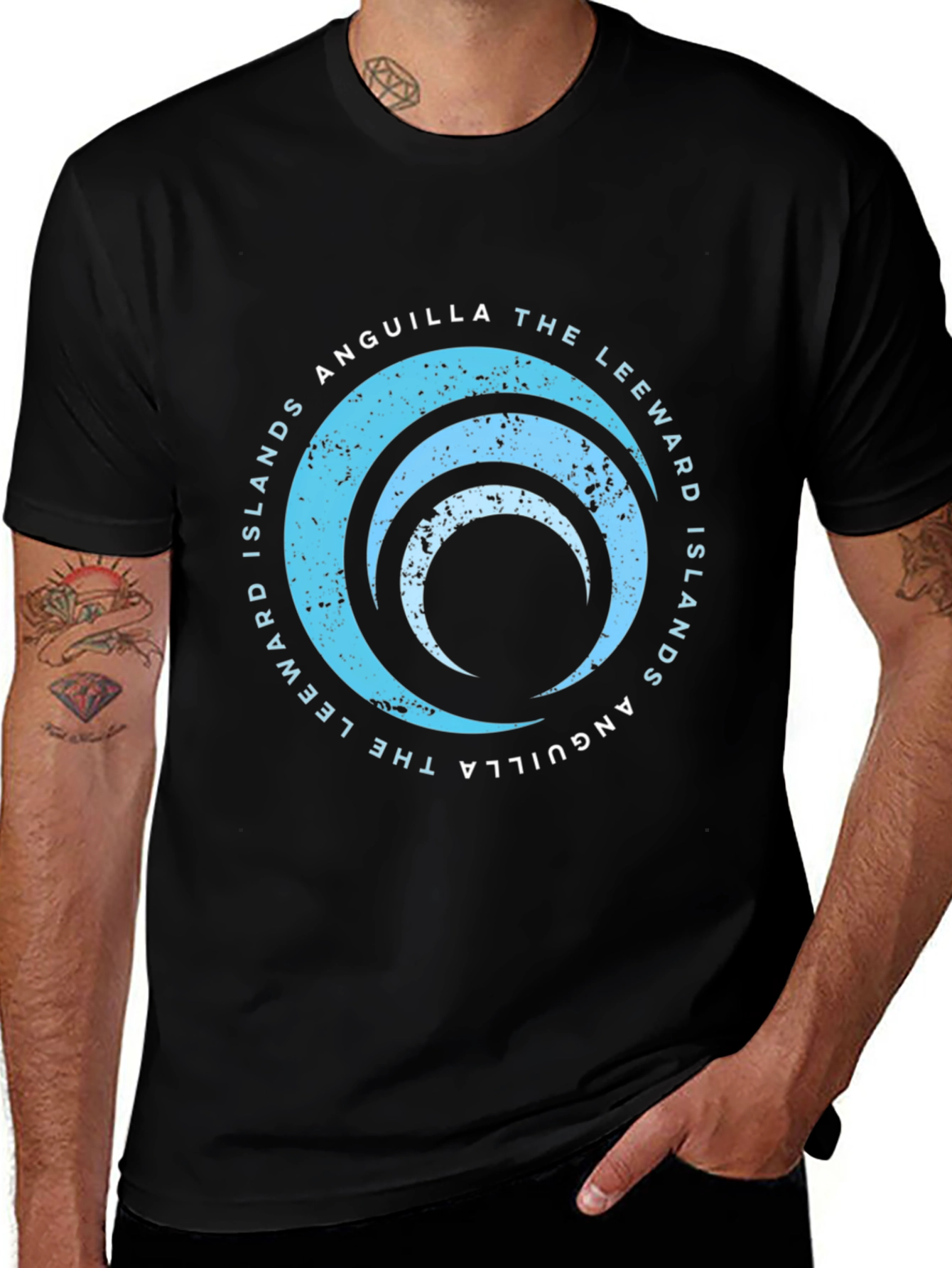 Anguilla Leeward Islands Graphic Tee - Black