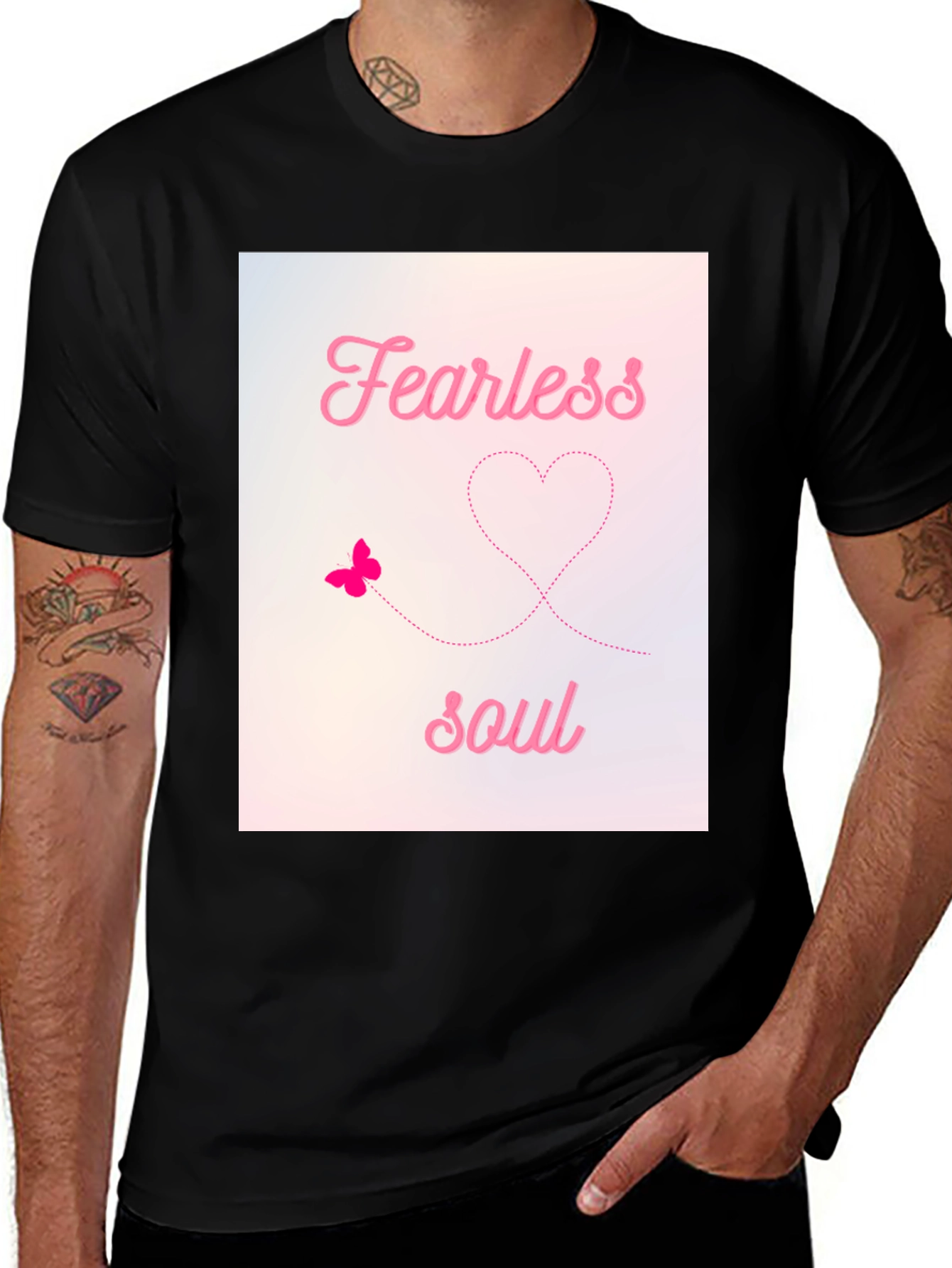 Variant 3 of Fearless Soul Graphic Tee - Black Cotton T-Shirt