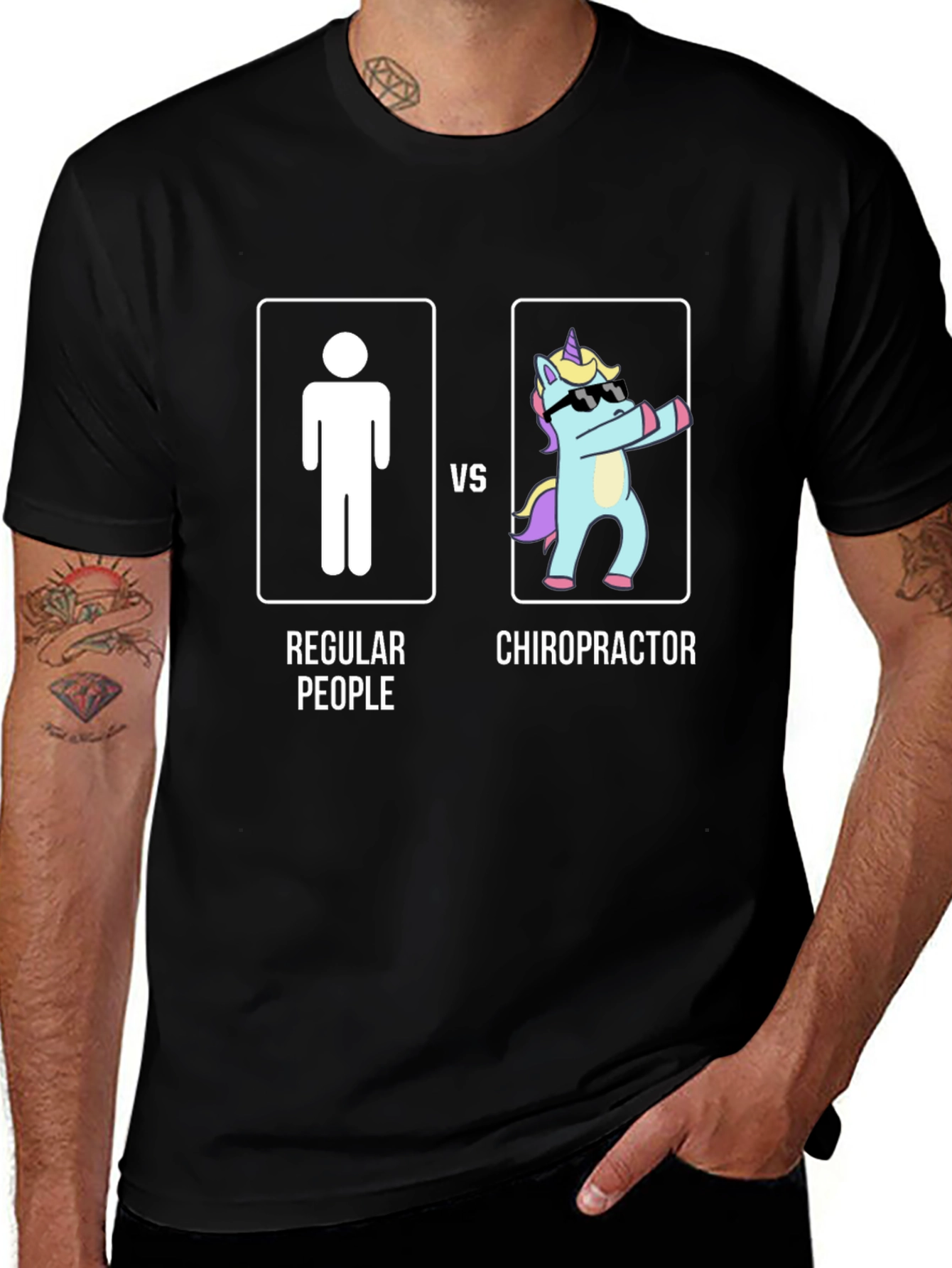 Variant 6 of Chiropractor vs Regular People T-Shirt - Funny Graphic Tee