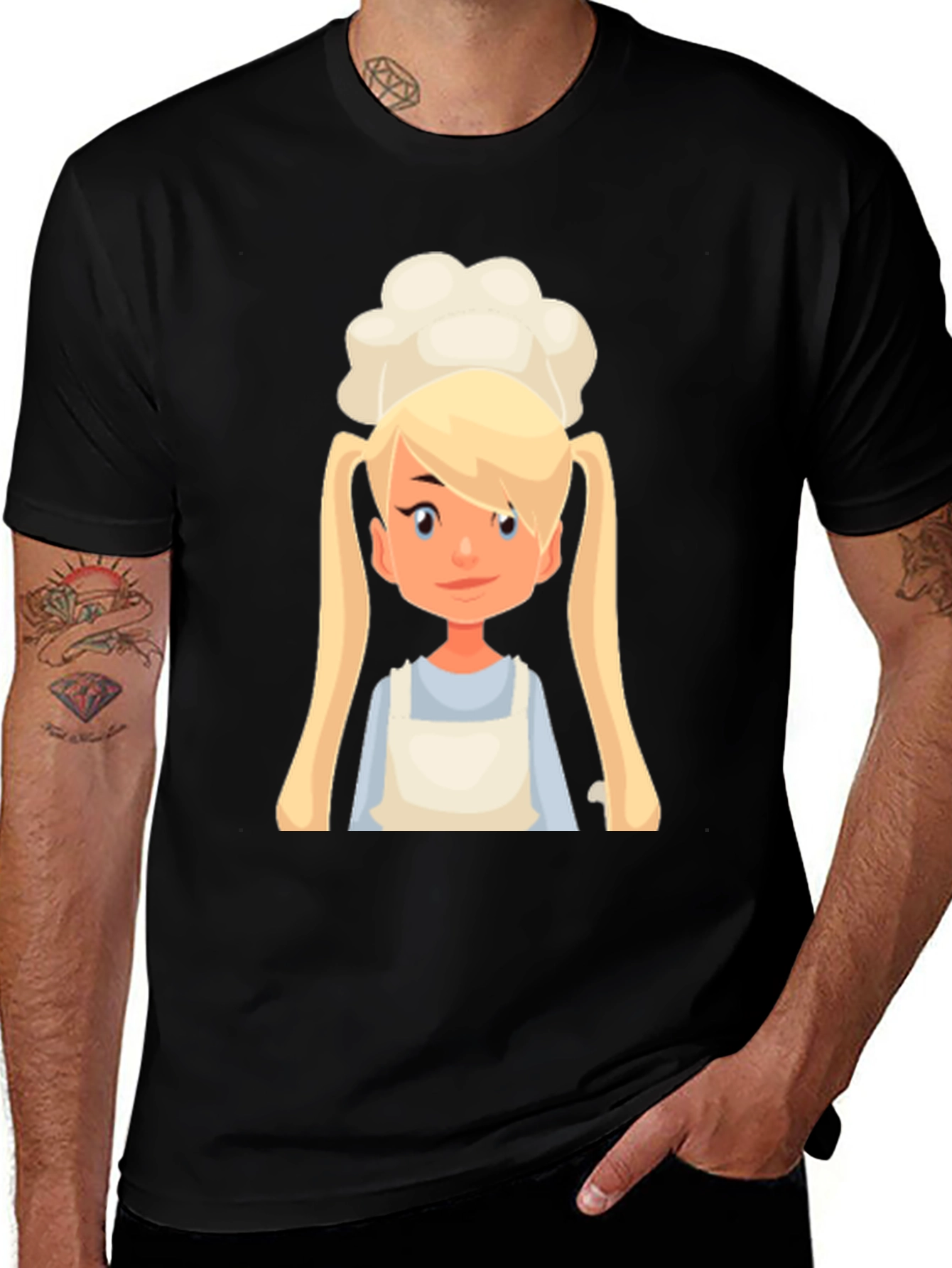 Variant 4 of Chef Girl Cartoon T-Shirt - Unique Design!