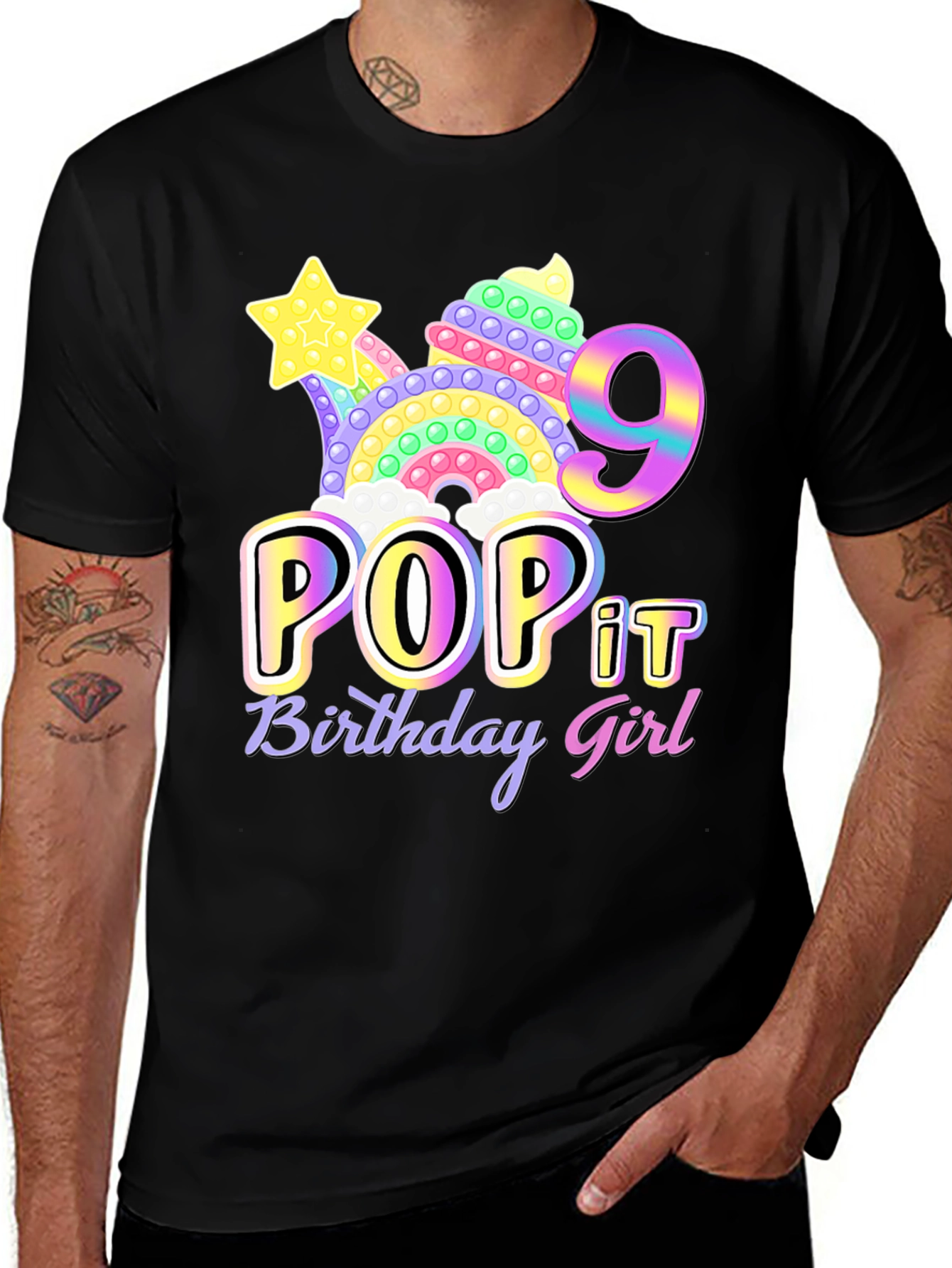 Pop It Birthday Girl Shirt - 9th Birthday