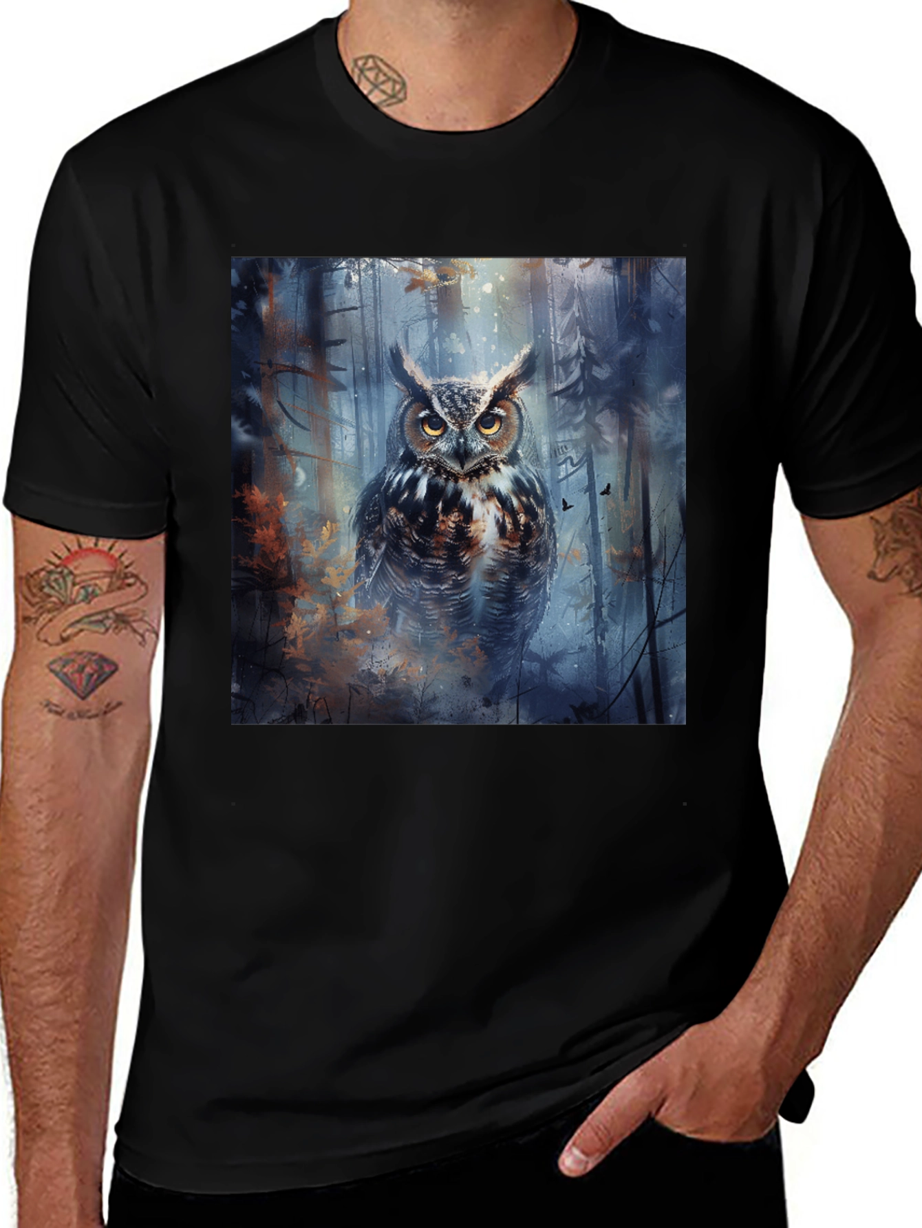 Variant 19 of Owl Forest Graphic Print Tee