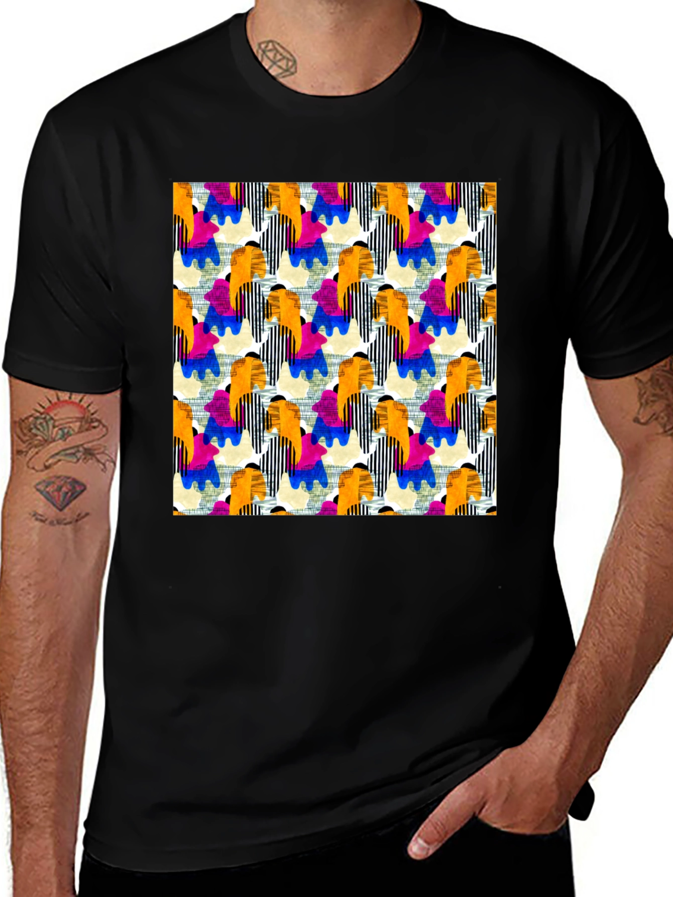 Variant 28 of Abstract Pattern T-Shirt - Bold Artistic Design