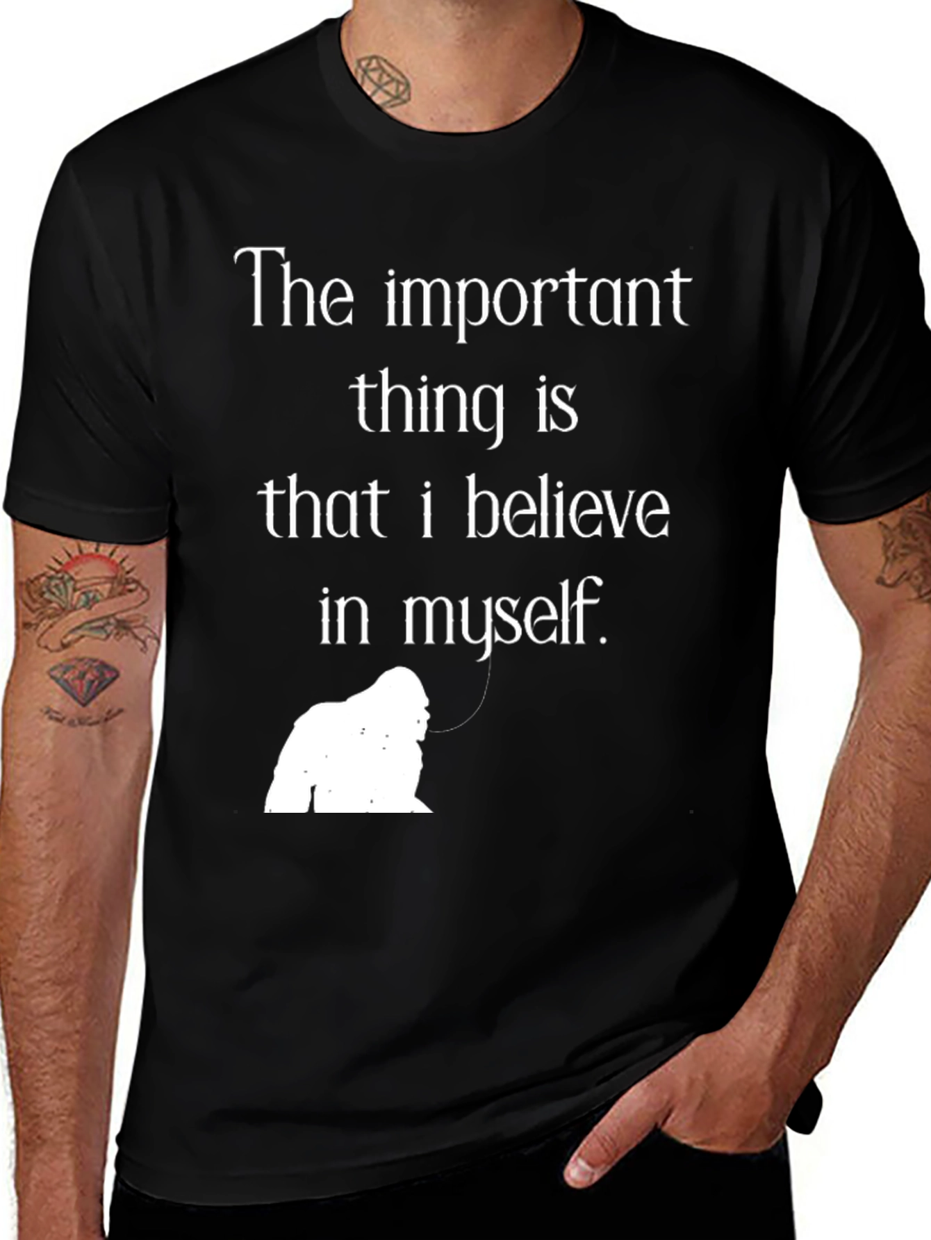 Variant 29 of Believe in Myself T-Shirt - Black Graphic Tee