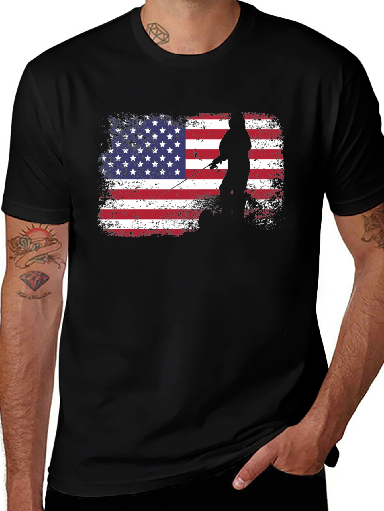 Variant 17 of American Flag Fisherman T-Shirt