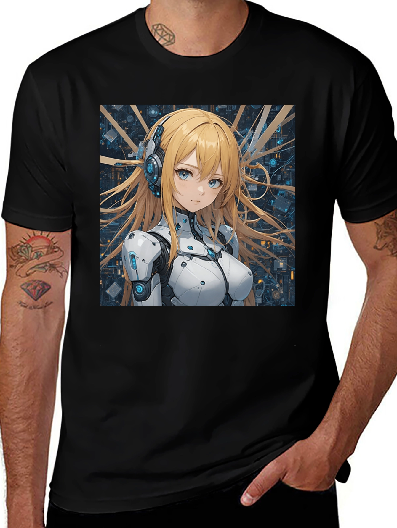 Variant 28 of Anime Girl in Tech Suit T-Shirt