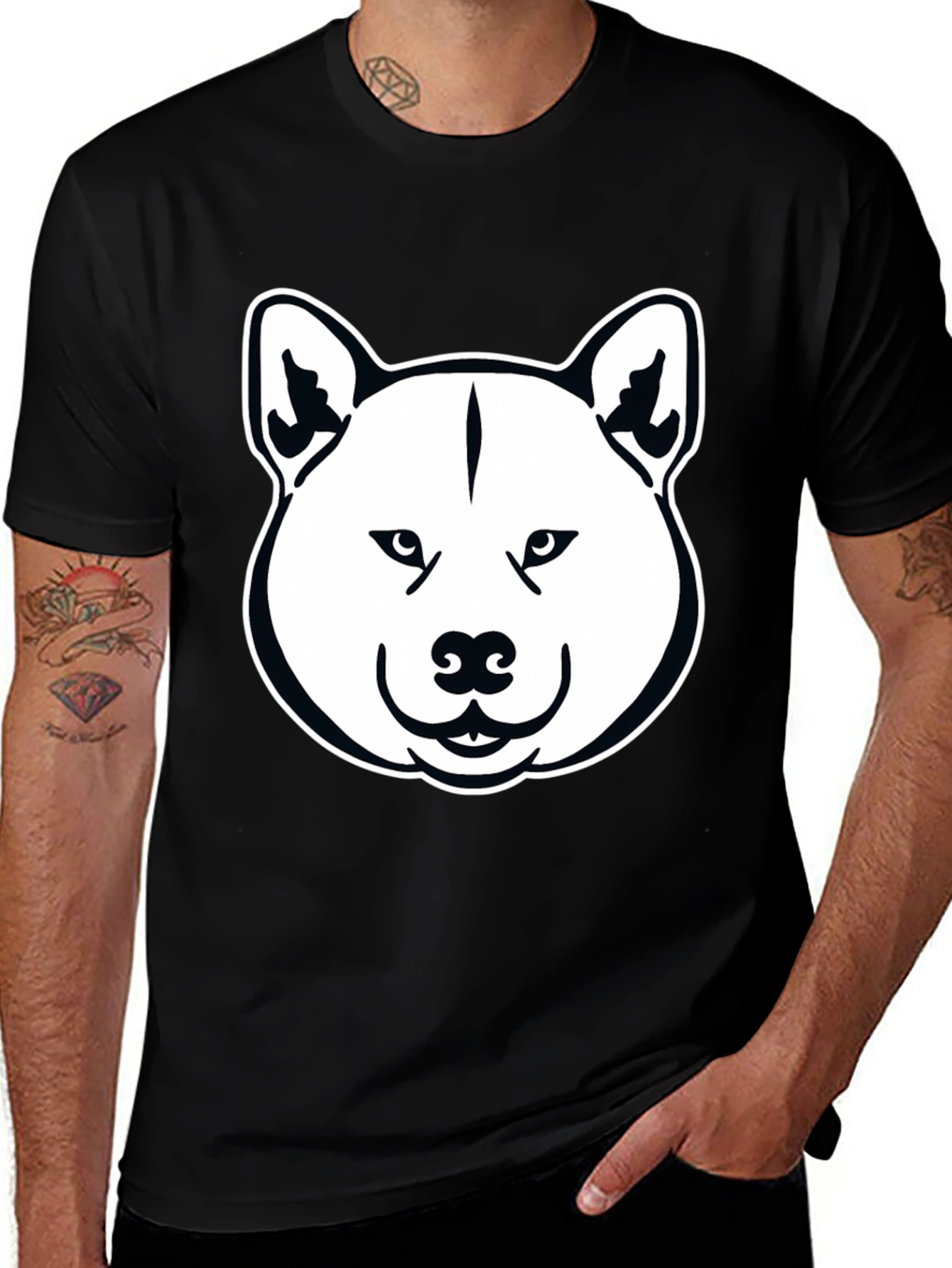 Variant 17 of Cool Shiba Inu Dog Graphic Tee - Unisex Black T-Shirt