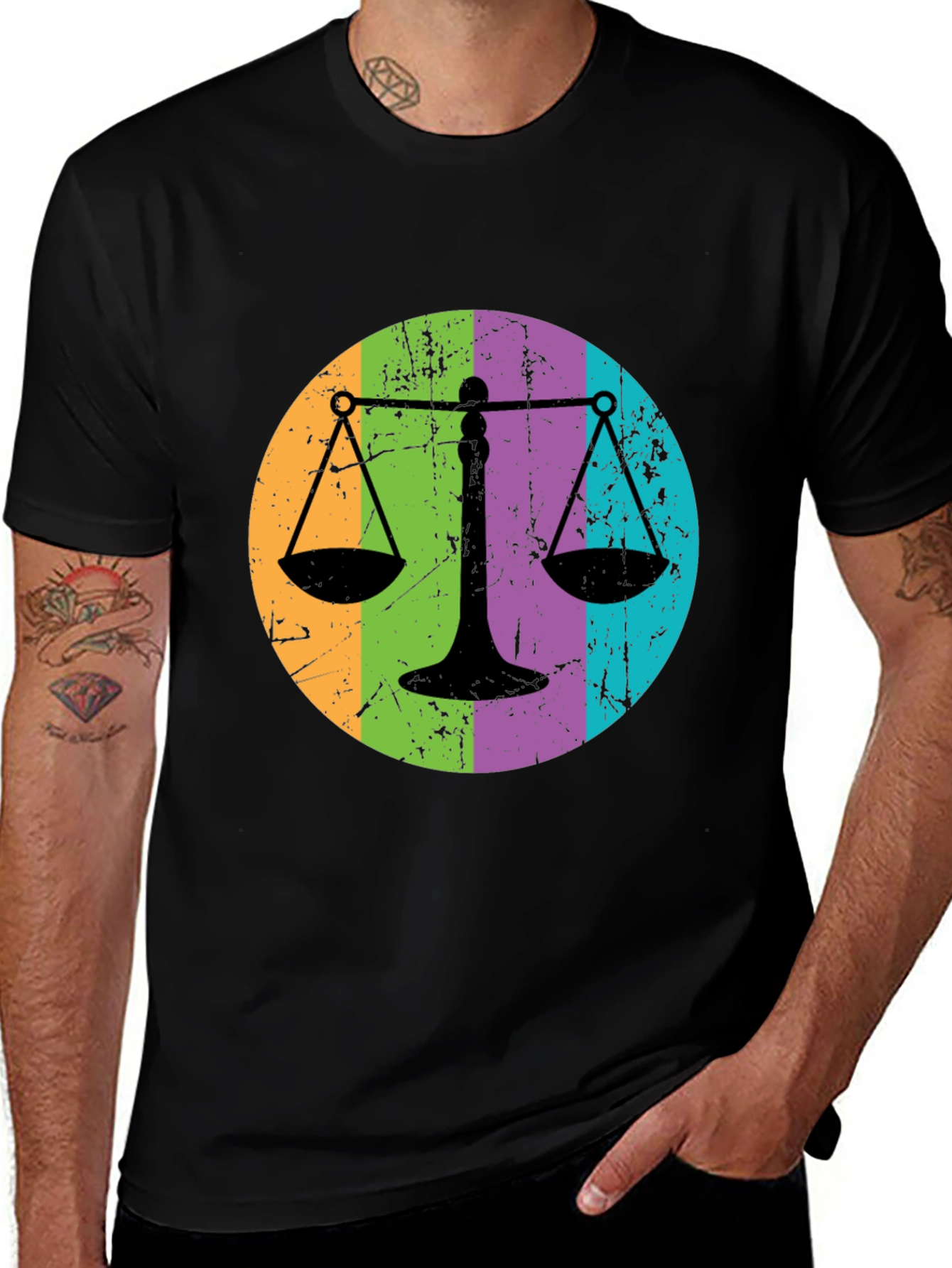 Scales of Justice Graphic Tee - Balance and Style