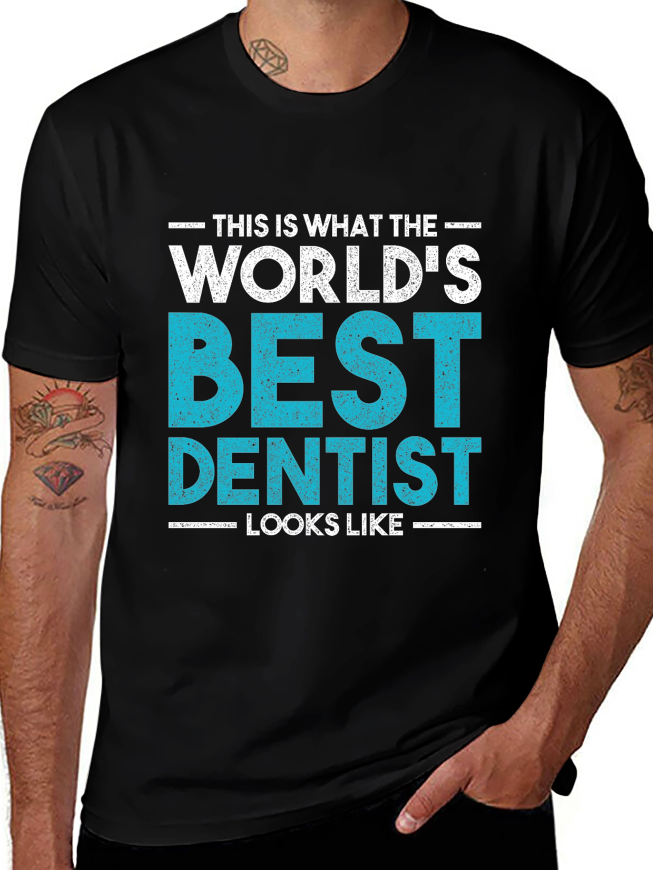 Variant 11 of World's Best Dentist T-Shirt - Black Cotton Tee